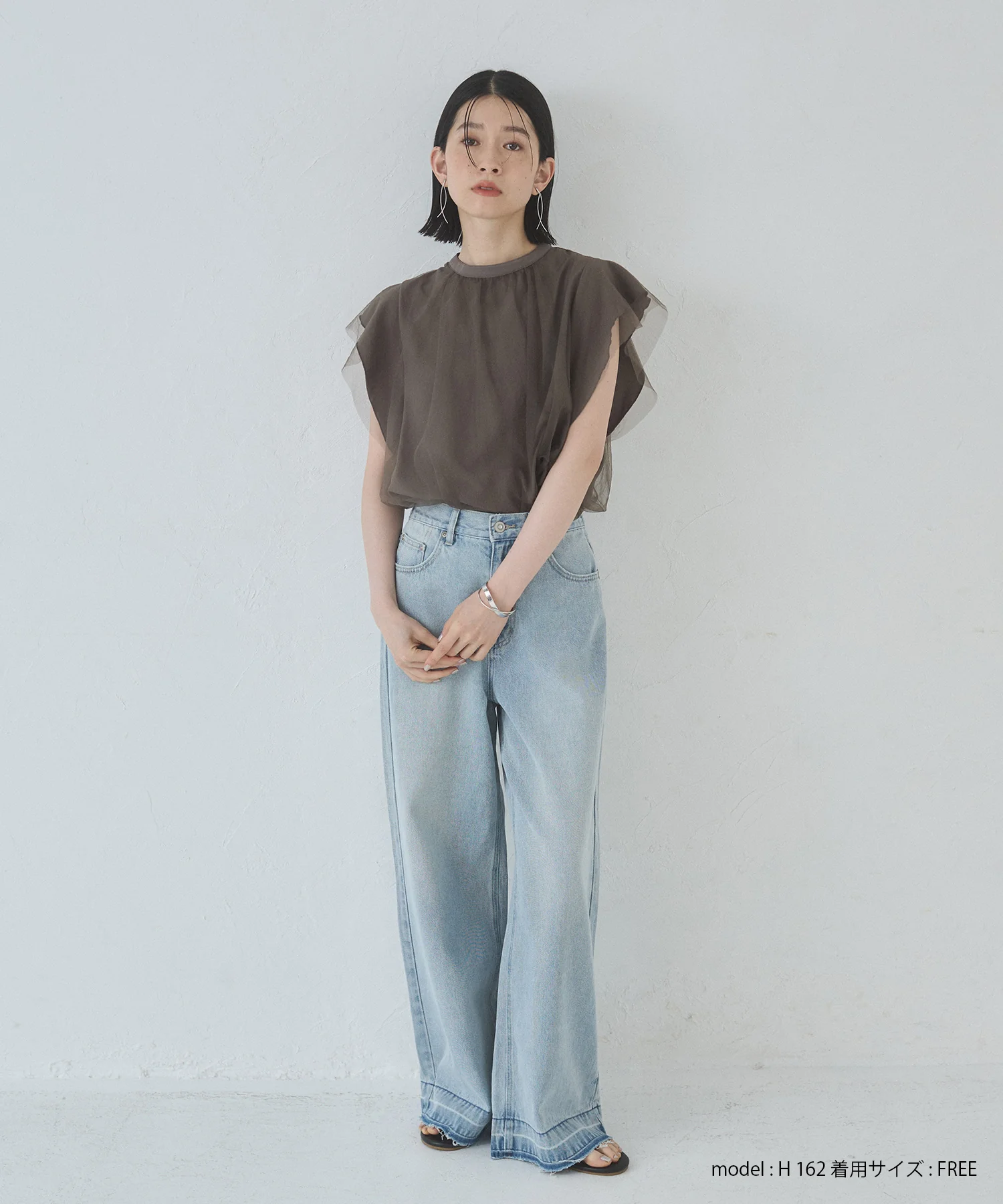 チュール レイヤードブラウス