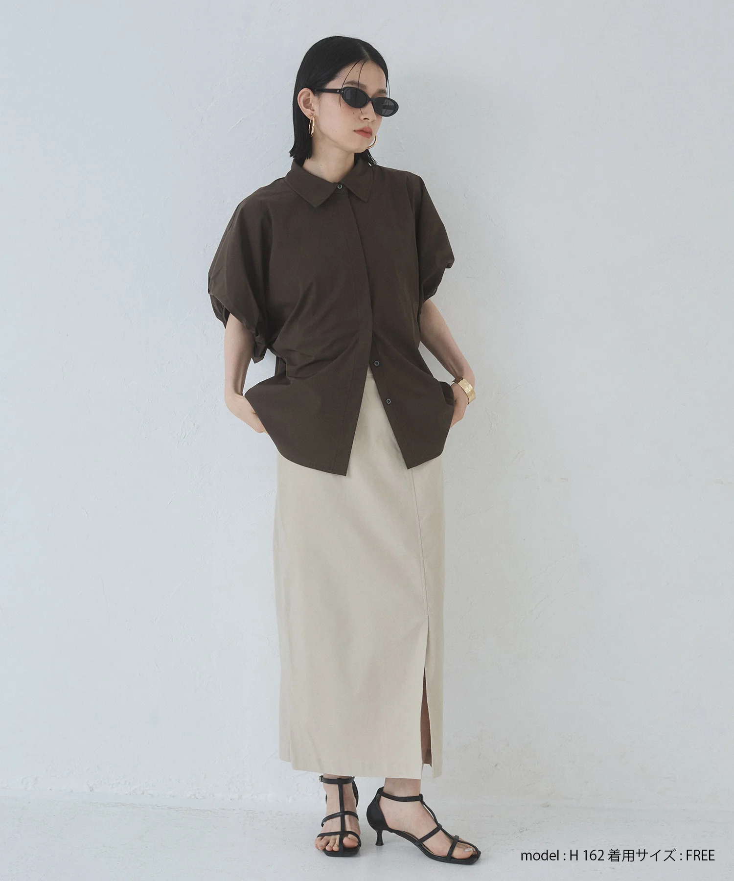 【接触冷感】 パフスリーブシャツ