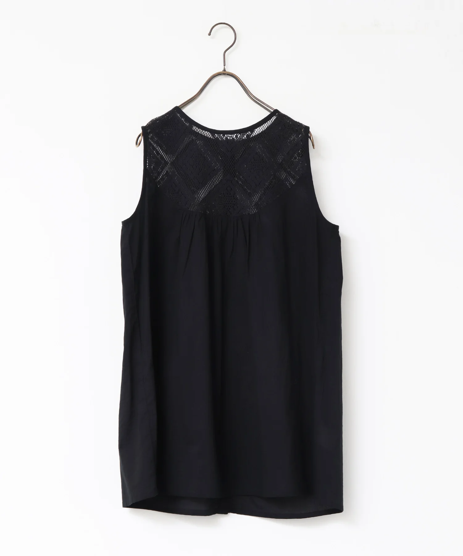 レース切替 ノースリーブブラウス