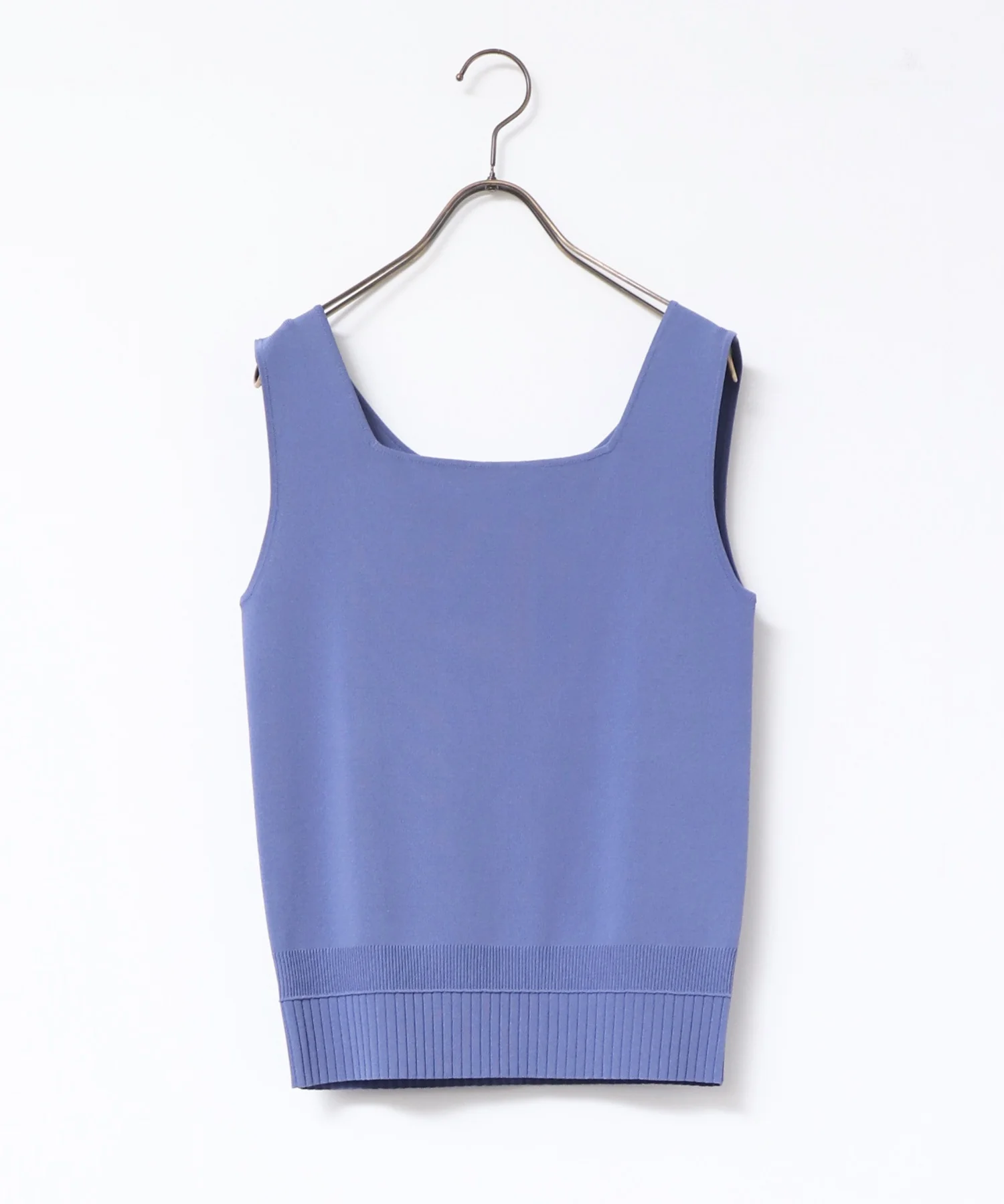 【新色追加】無地 スクエアニットタンクトップ