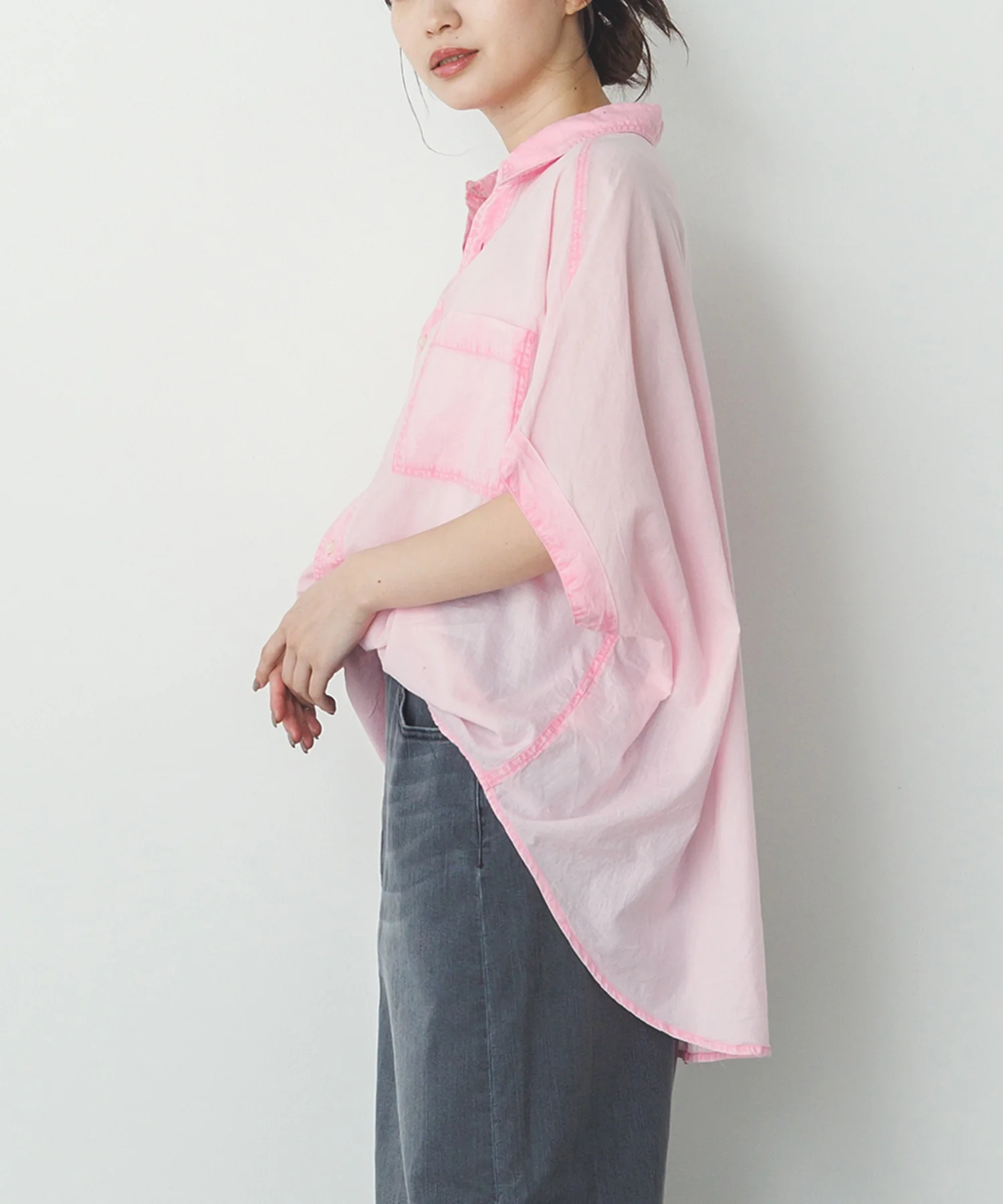 コットンボイル 半袖シャツ