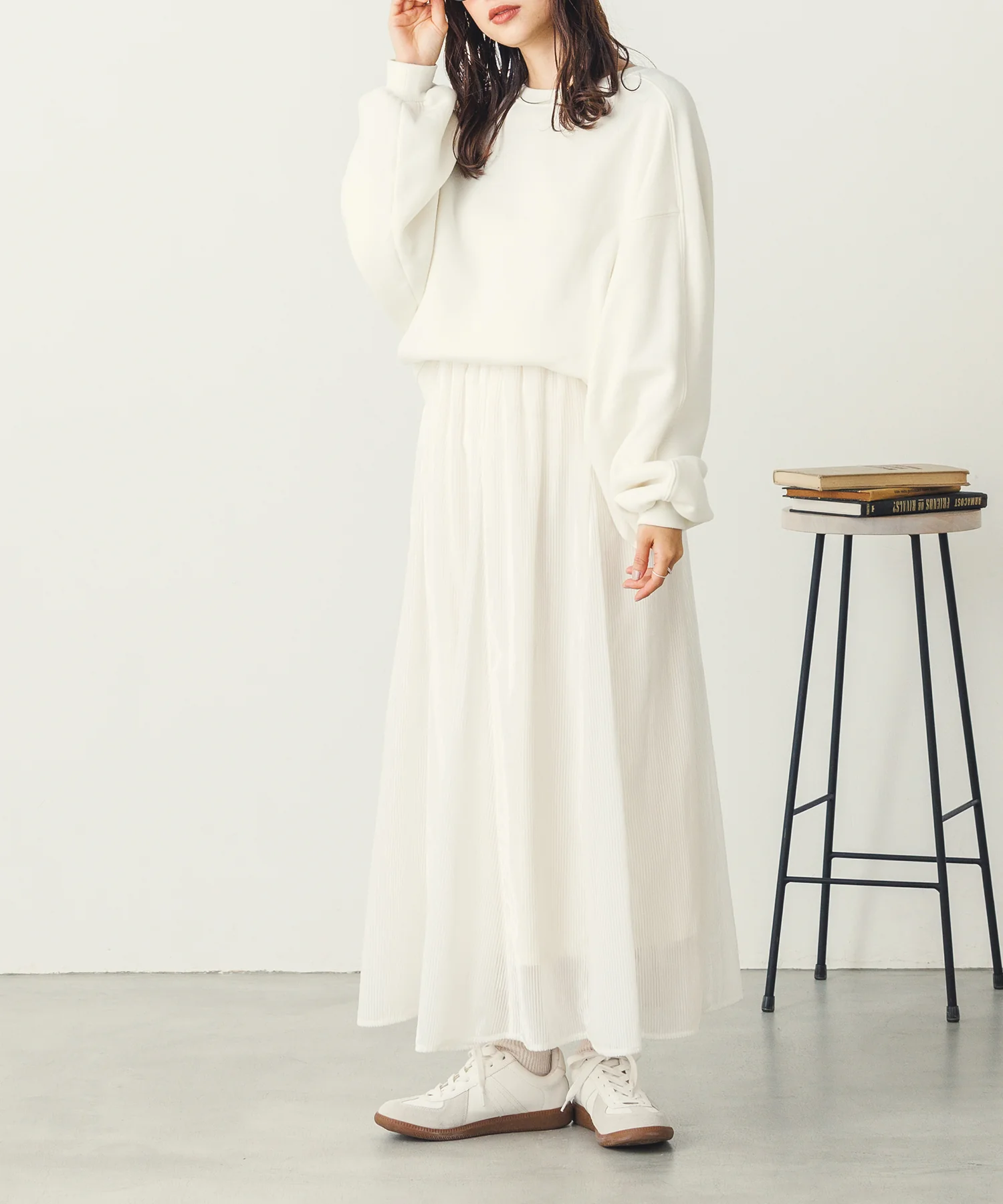 シアーストライプフレアスカート