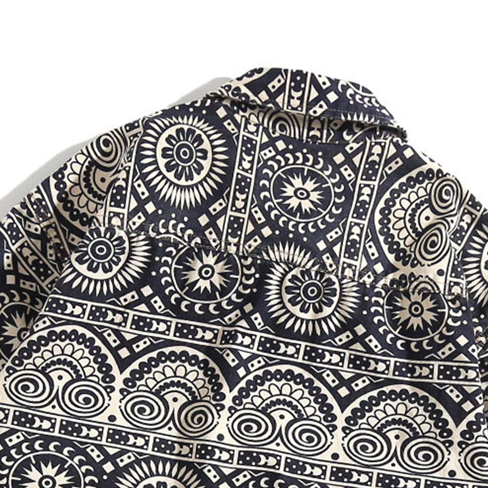 ペイズリーメダリオン 　総柄プリント長袖シャツ