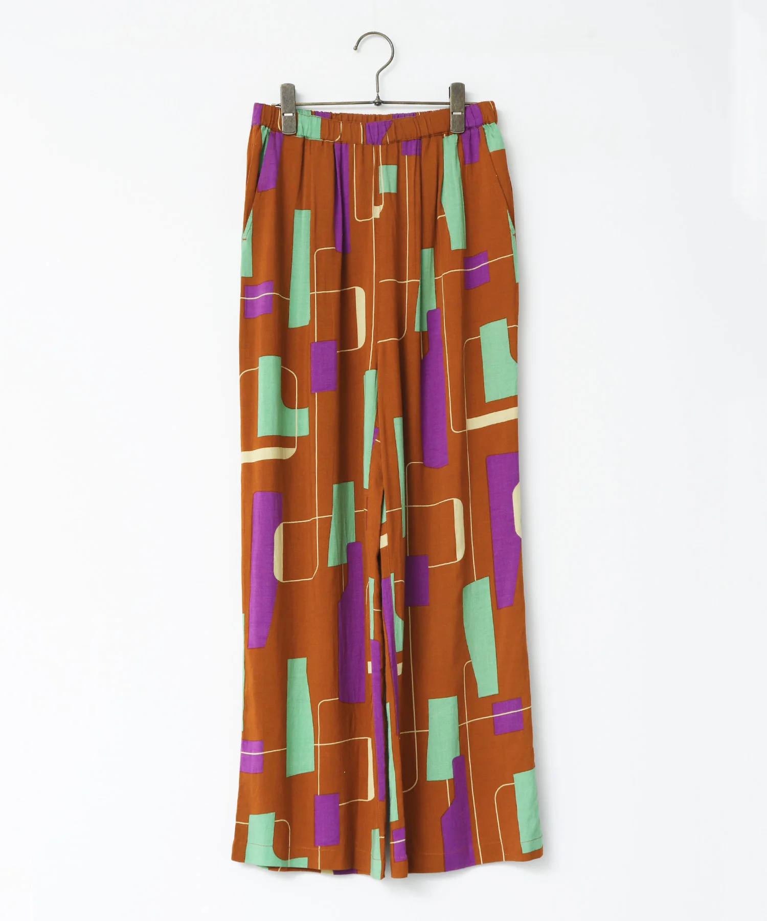 レーヨン スラブプリント イージーパンツ