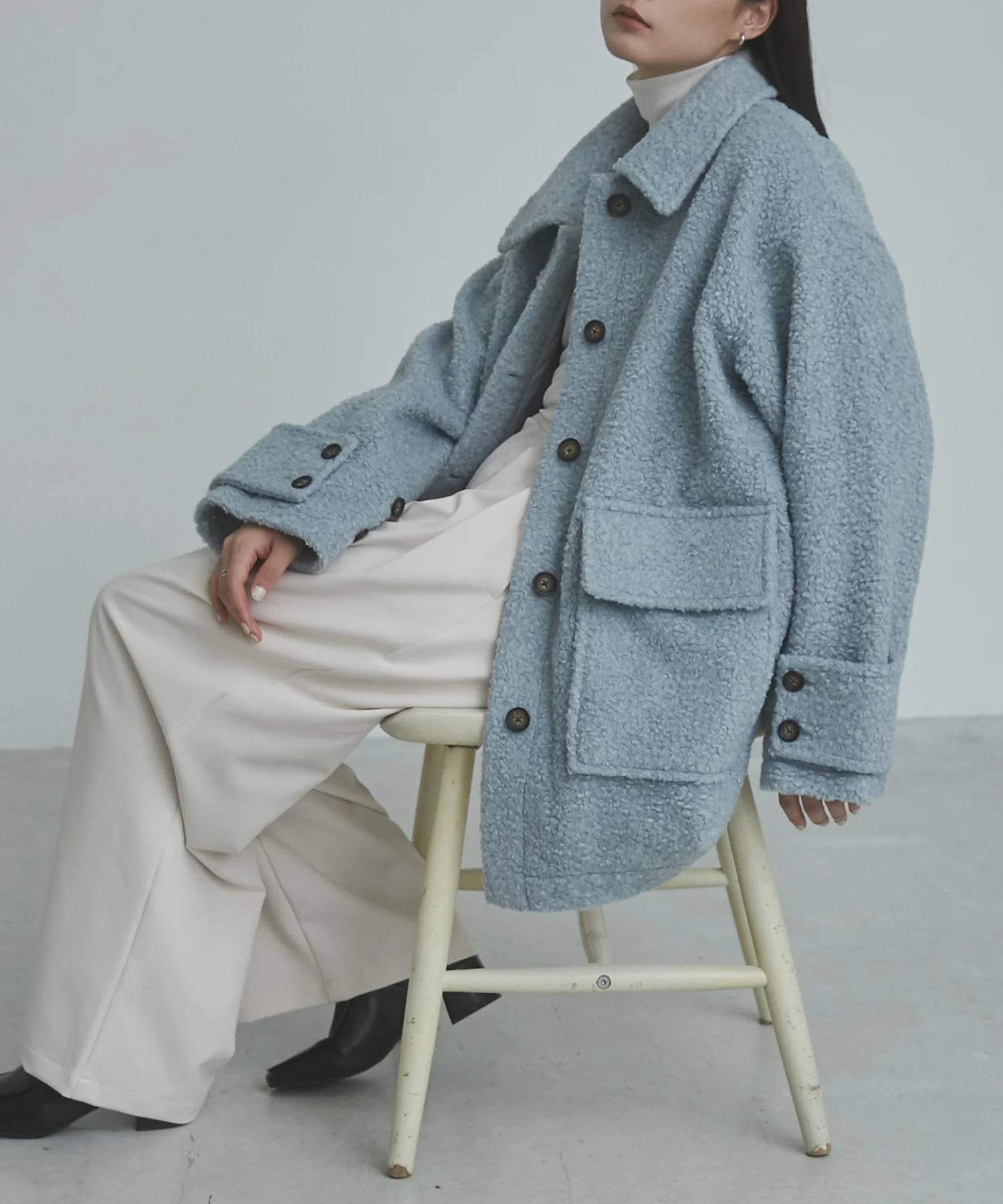 ブークレ ミドルシャツコート