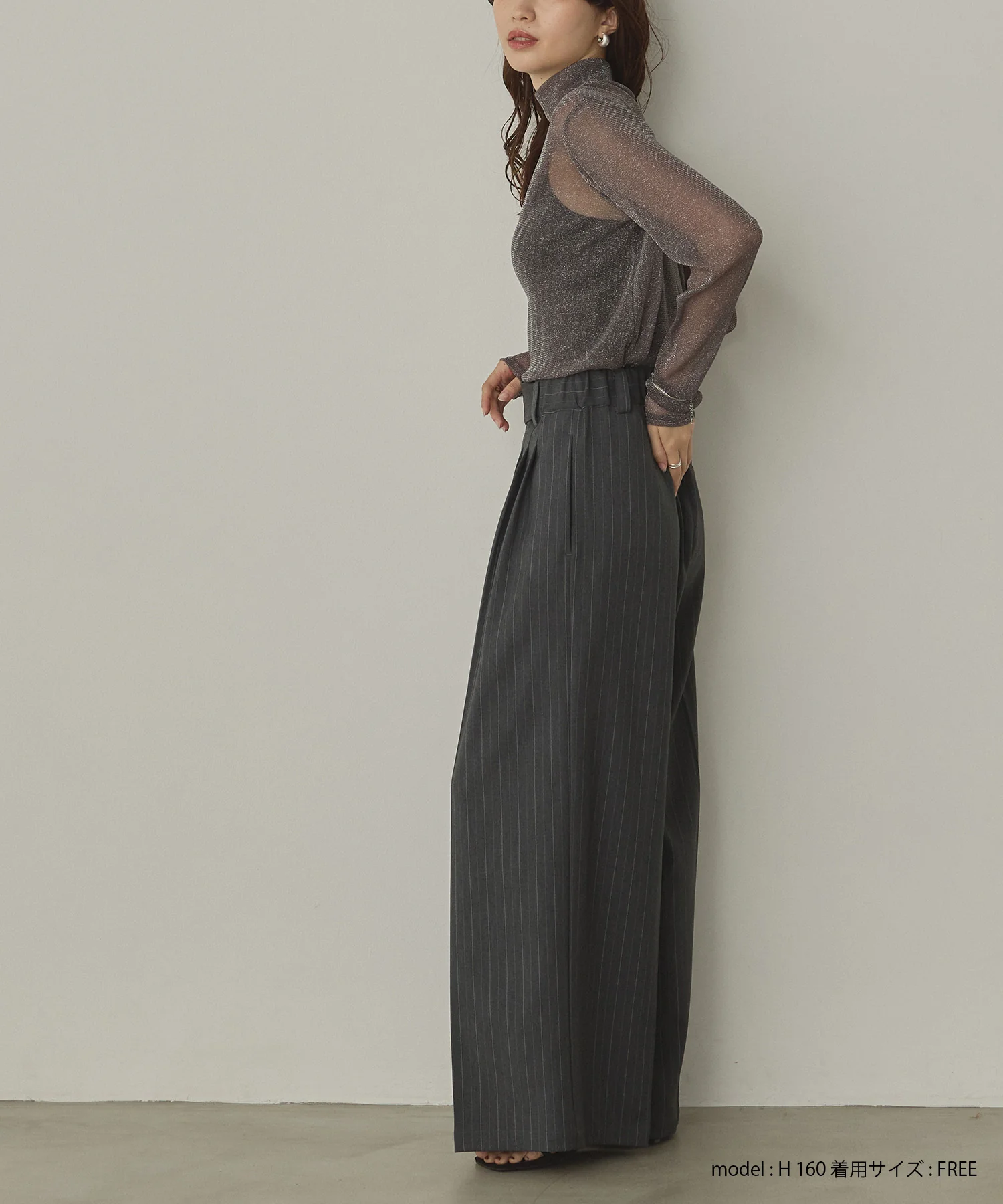 【新色追加】ラメシアー ハイネックトップス