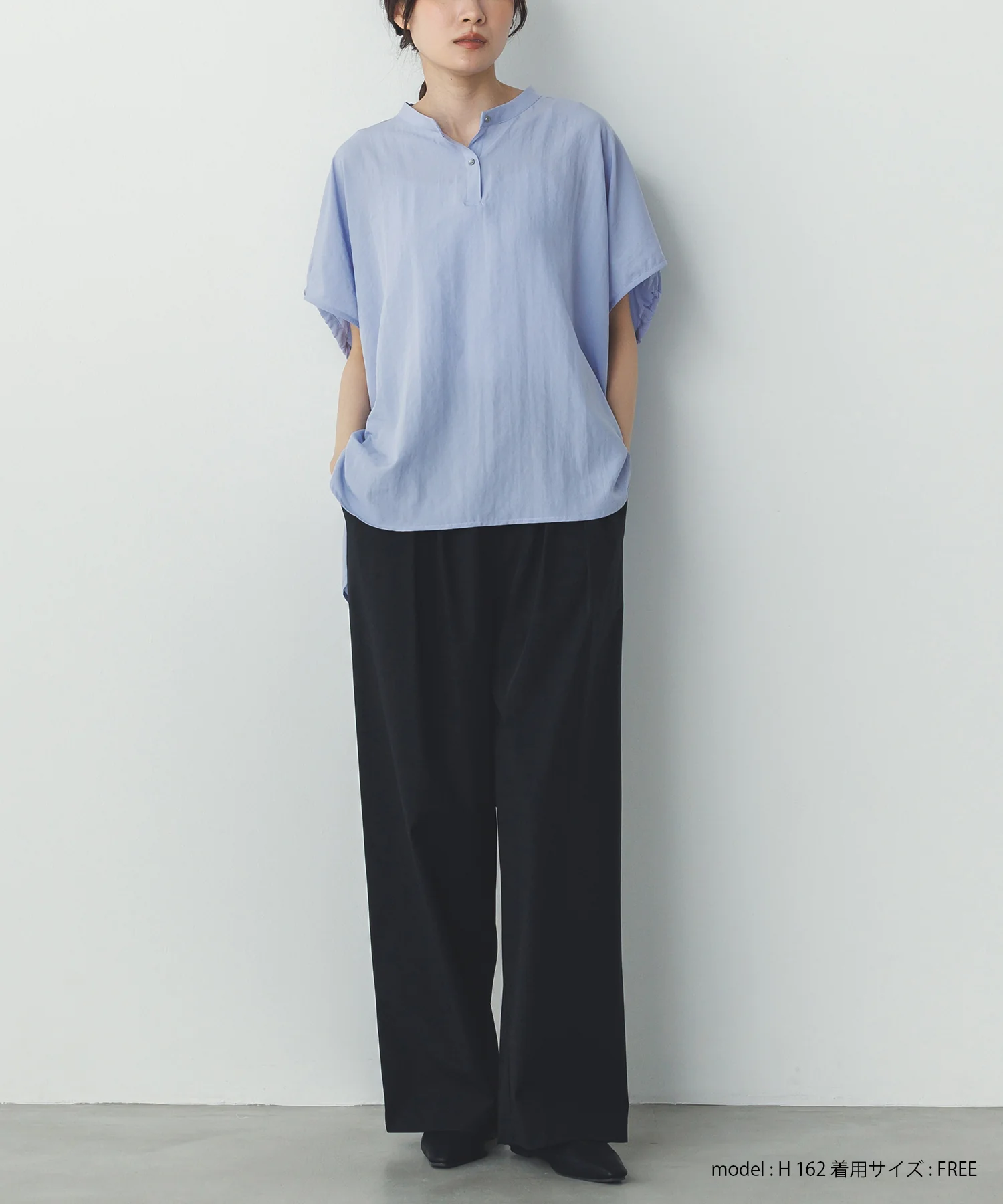 スパンローン ボリュームフレンチブラウス