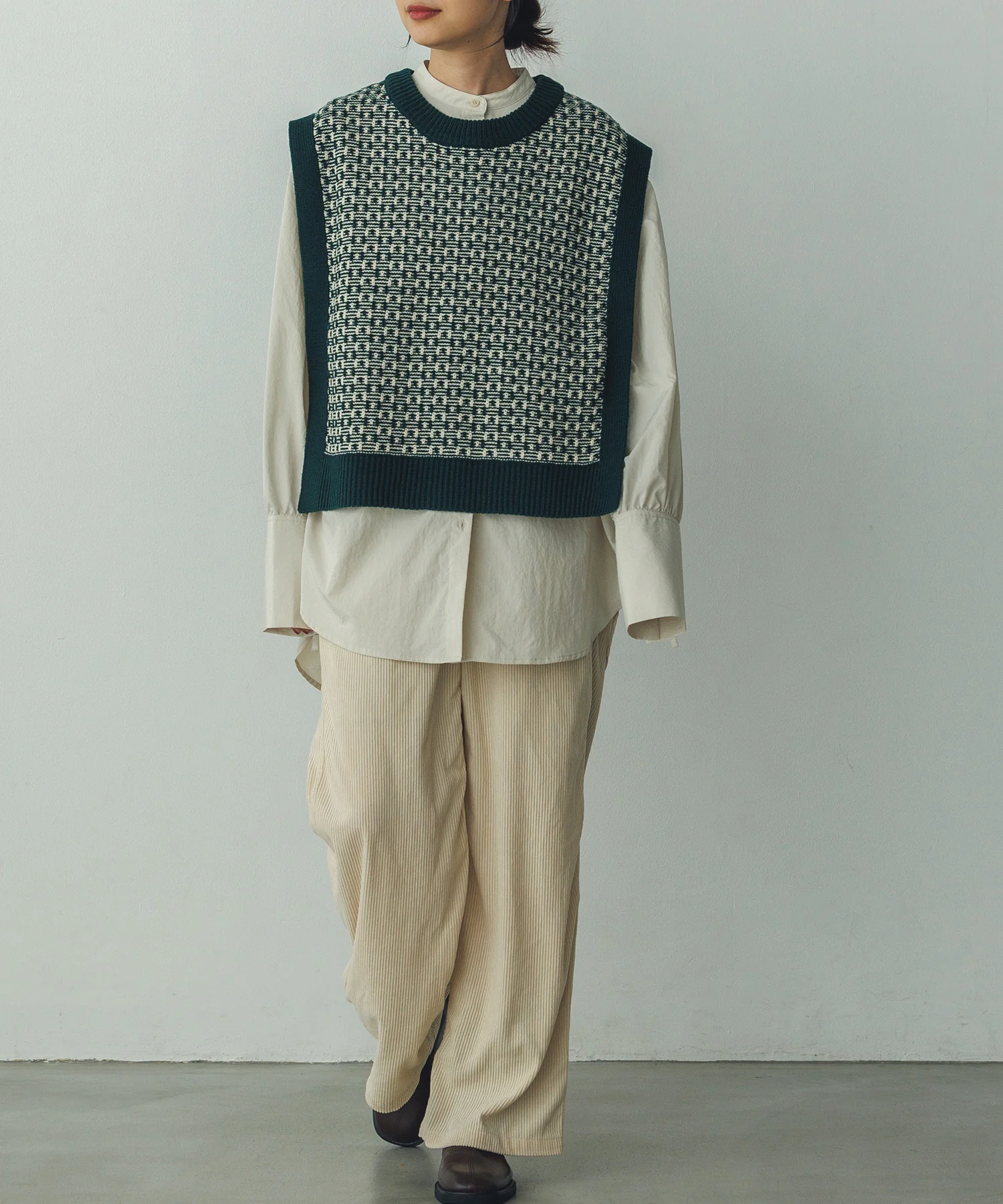 コーデュロイ ワイドストレートパンツ