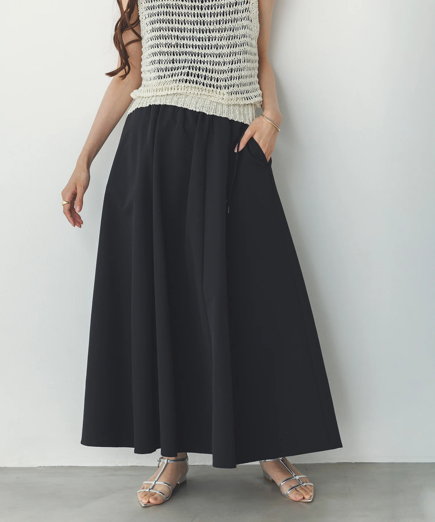 撥水 フレアスカート