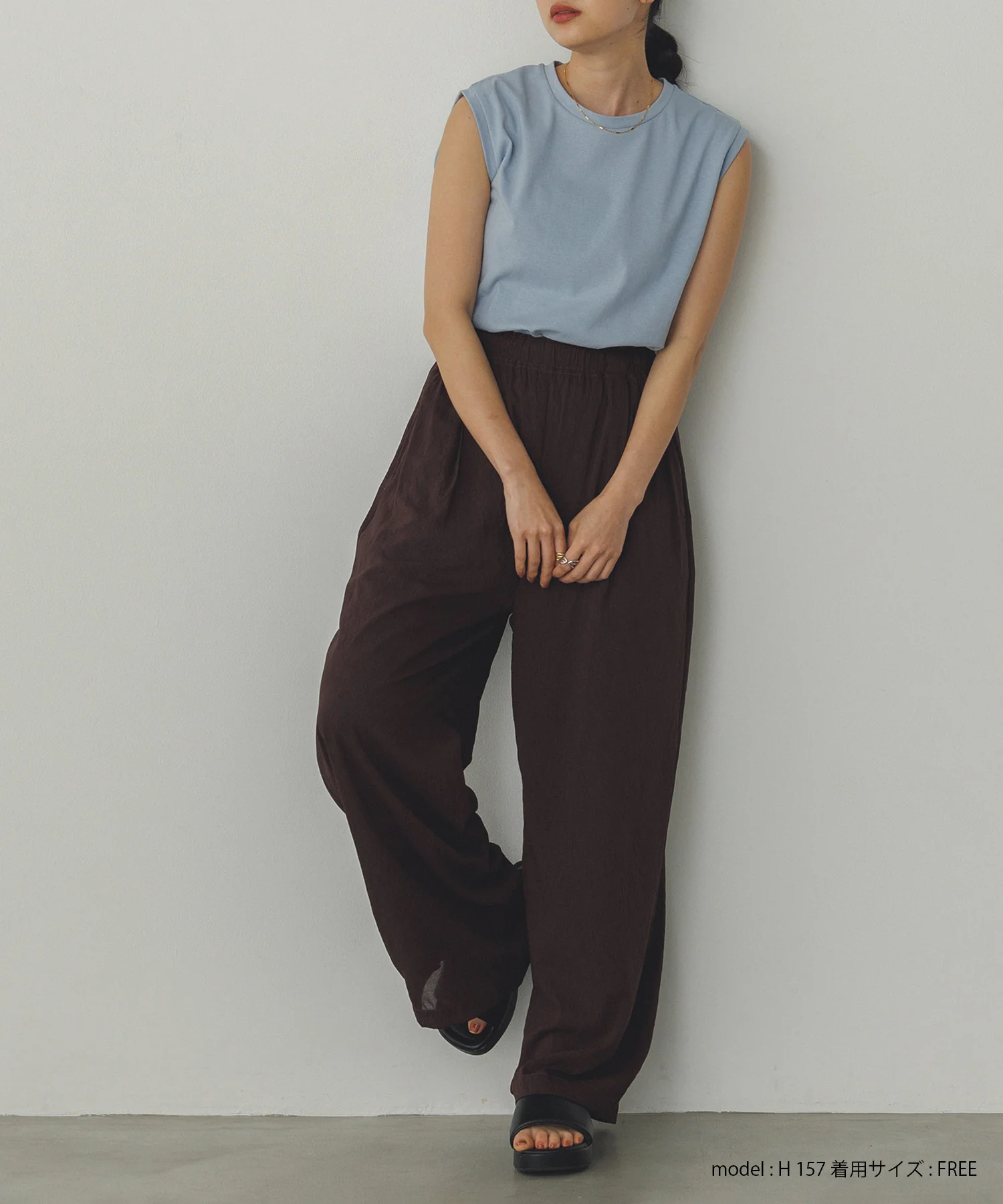 【新色追加】ベーシックノースリーブトップス