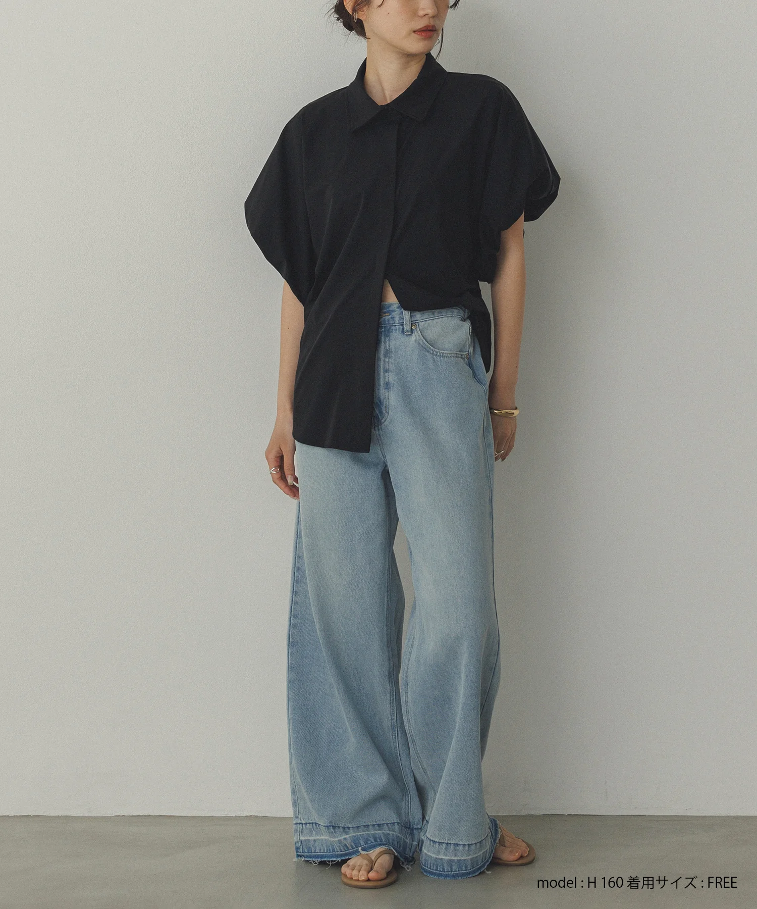 【接触冷感】 パフスリーブシャツ