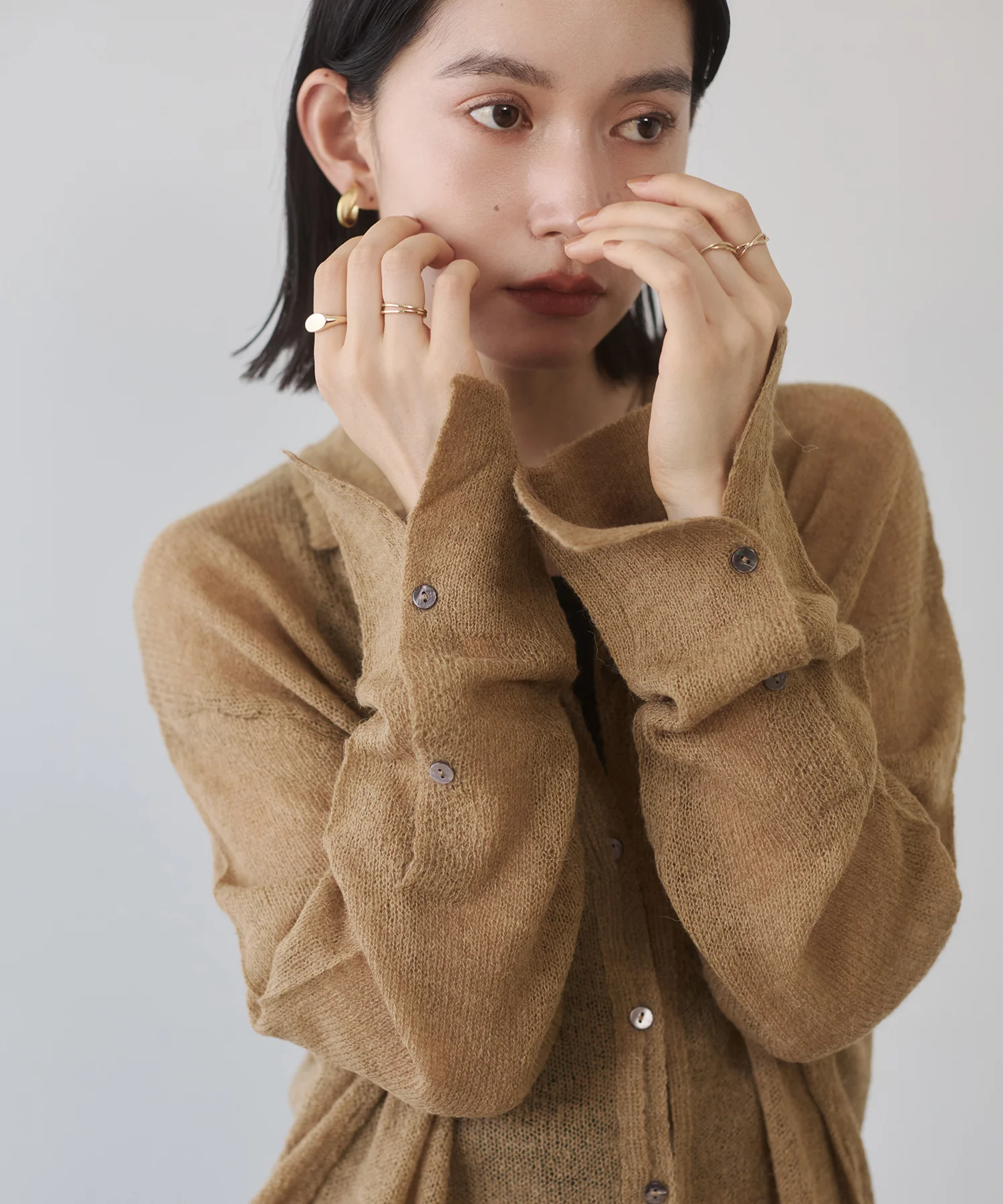 アルパカニット シアーシャツ