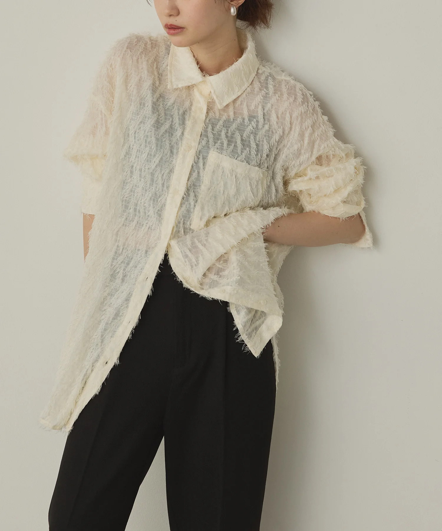 フェザーライク オーバーシアーシャツ