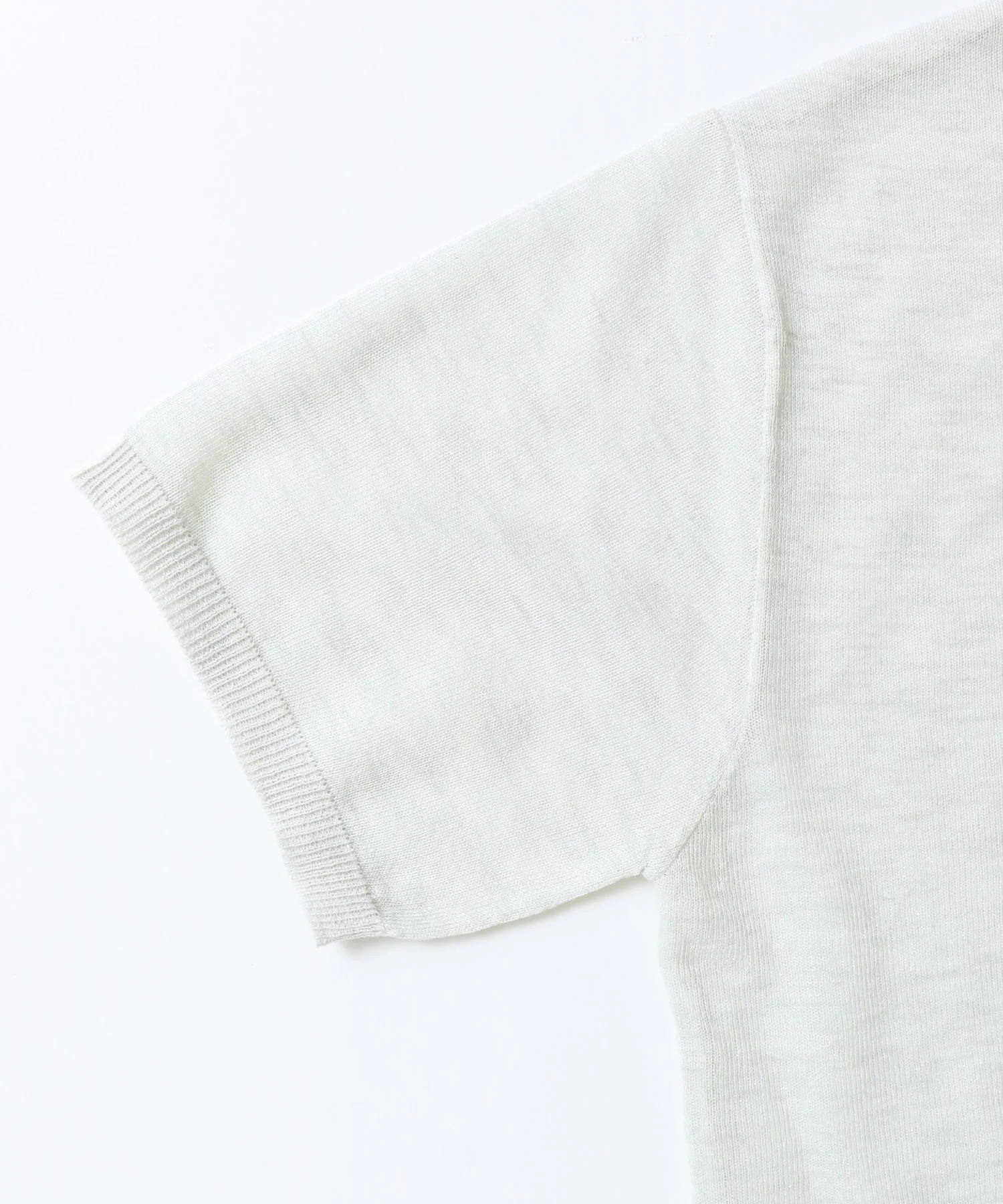 バイカラー シアー半袖ニット