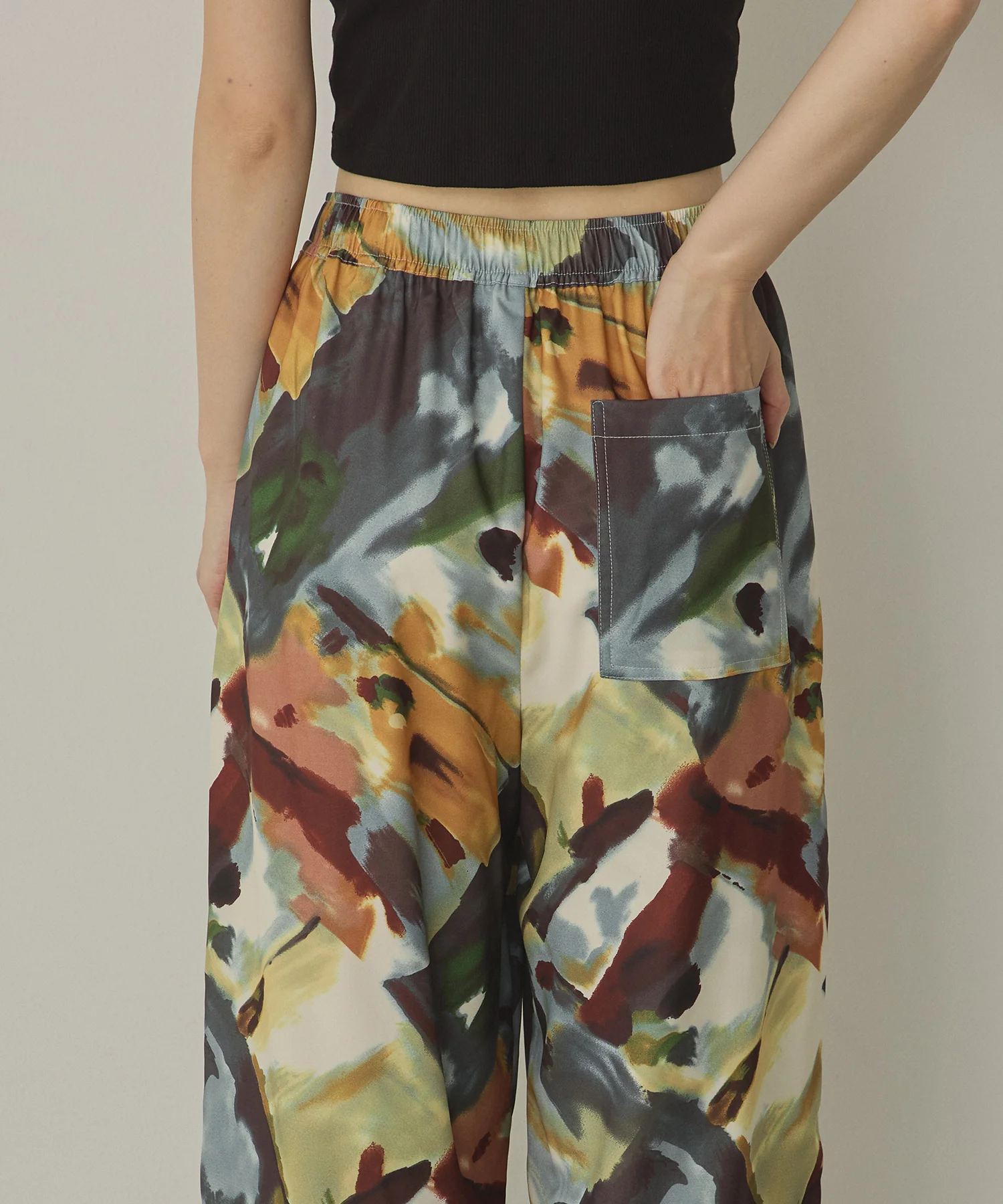 ジョーゼット柄 ストレートパンツ