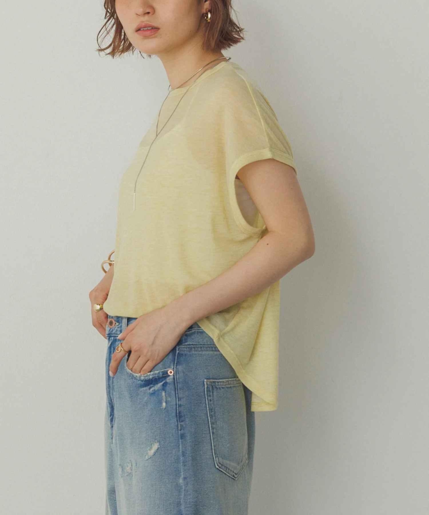 オーバーフレンチ シアーTシャツ