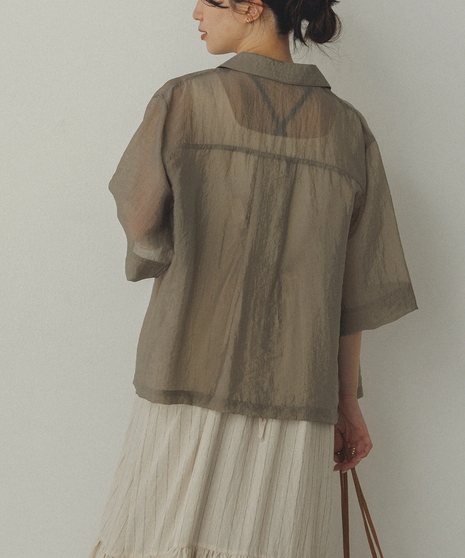 半袖 ツヤシアーシャツ