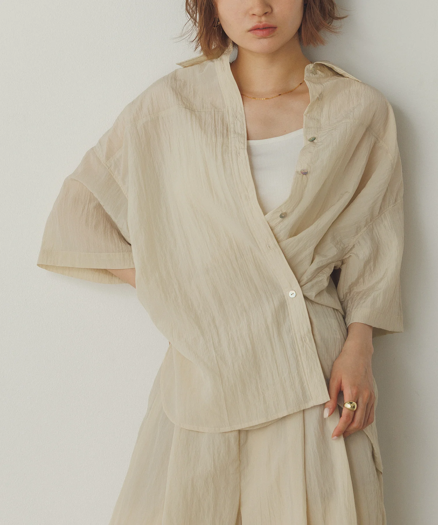 ワッシャー加工 2WAYシャツ