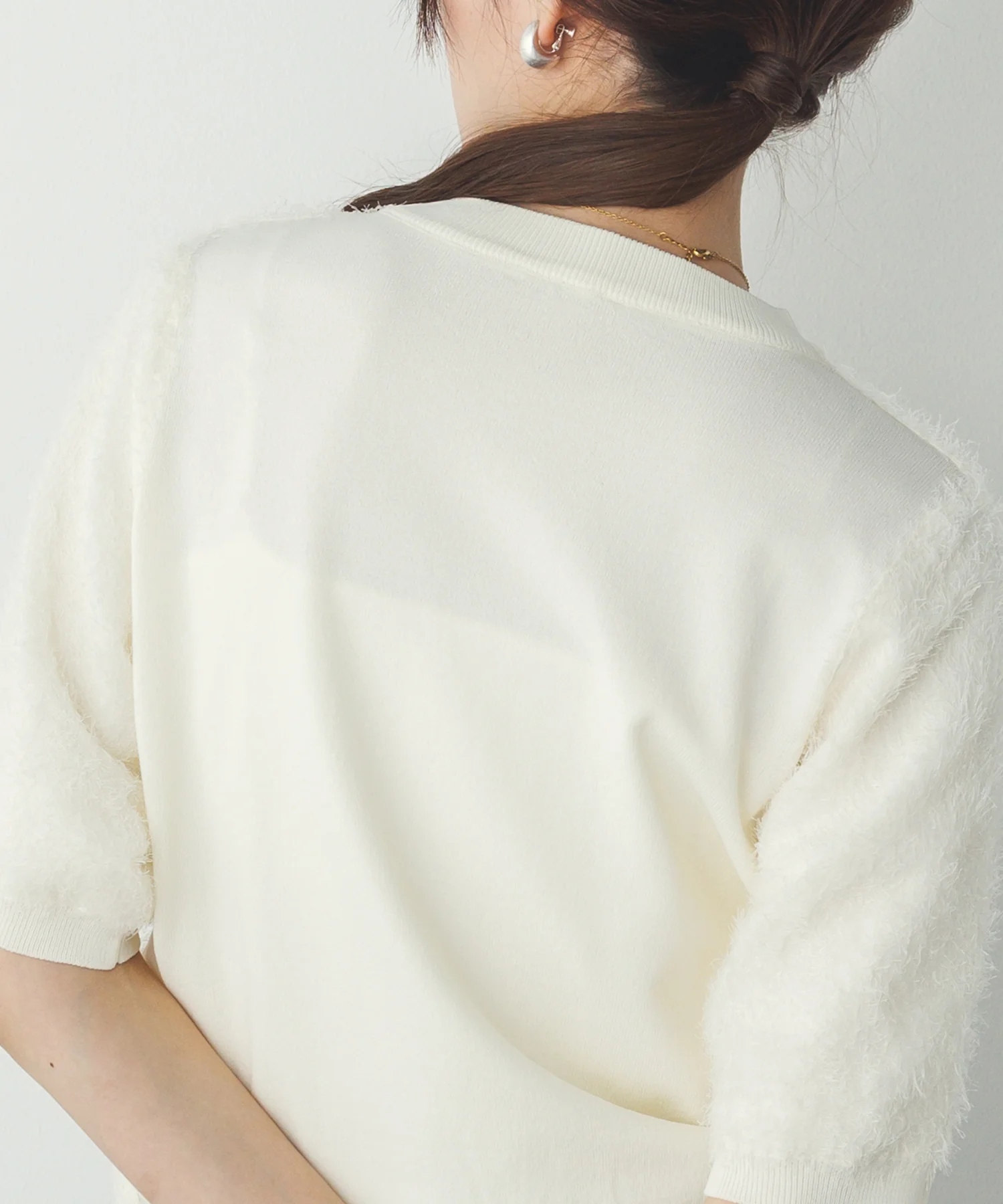 シアージャガード ハーフスリーブニット