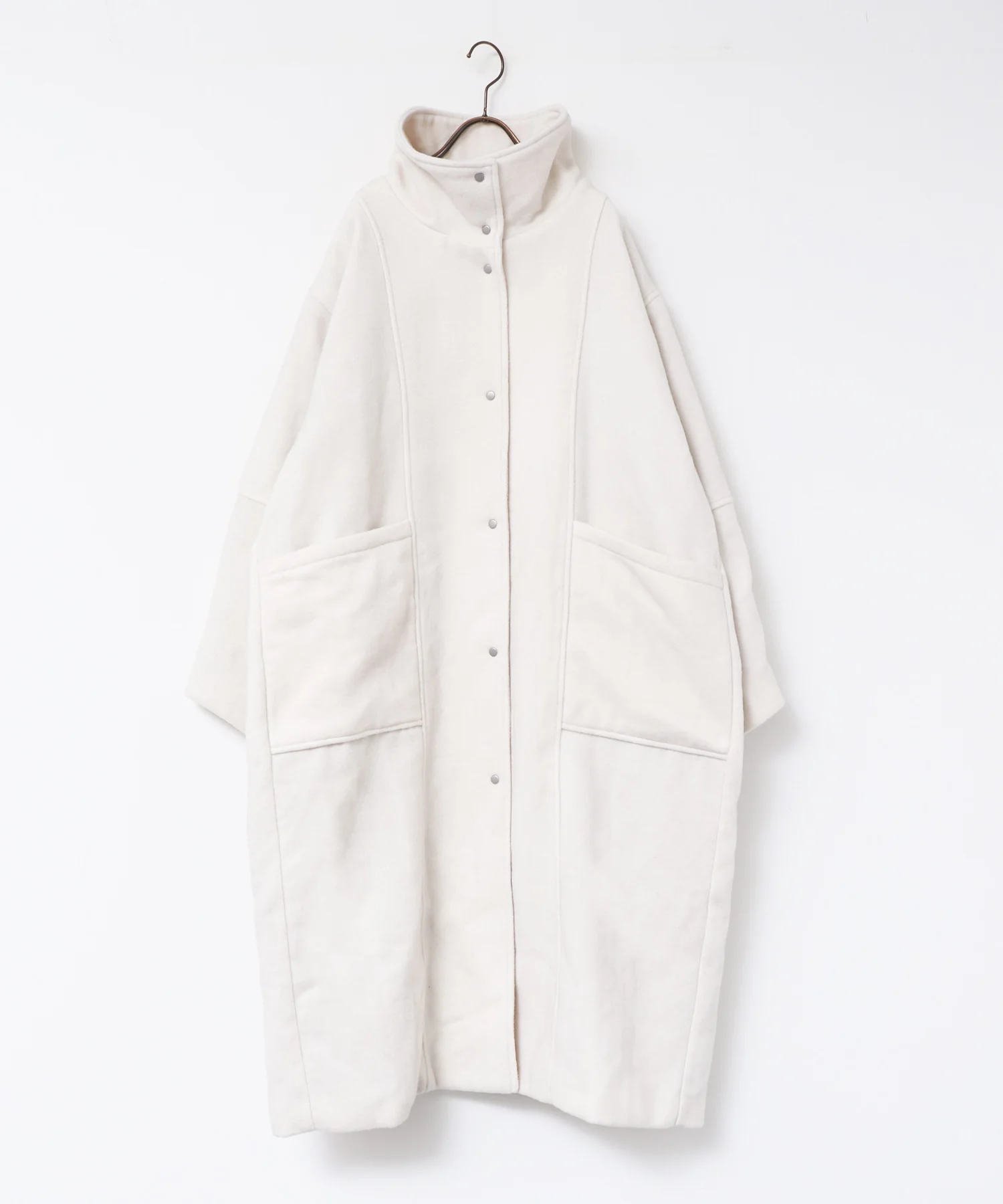 杢ヘリンボーン スタンドカラーコート