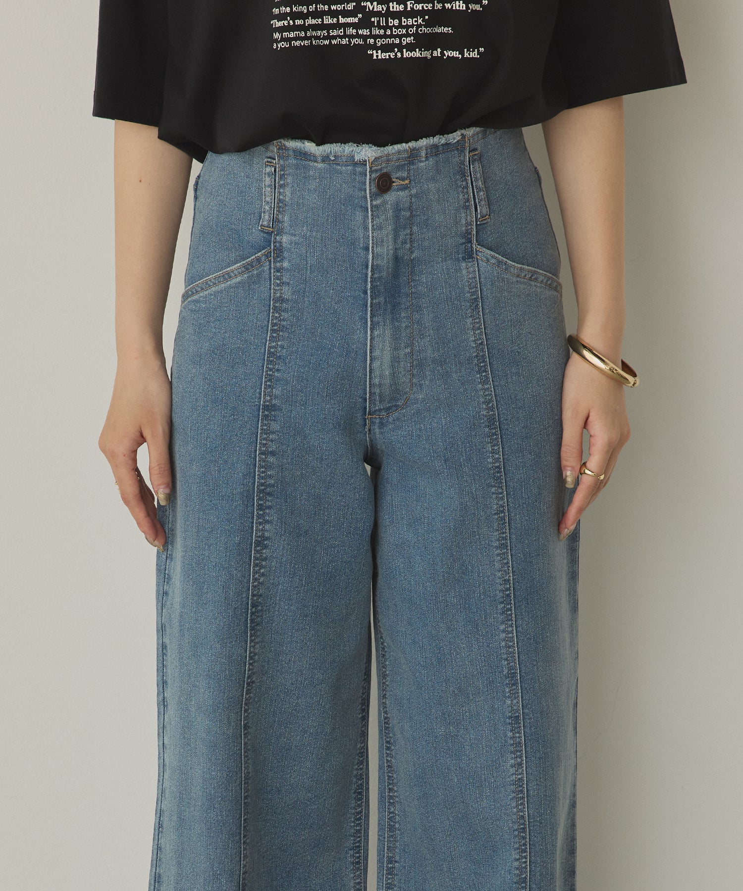 ツイル/デニム ワイドパンツ