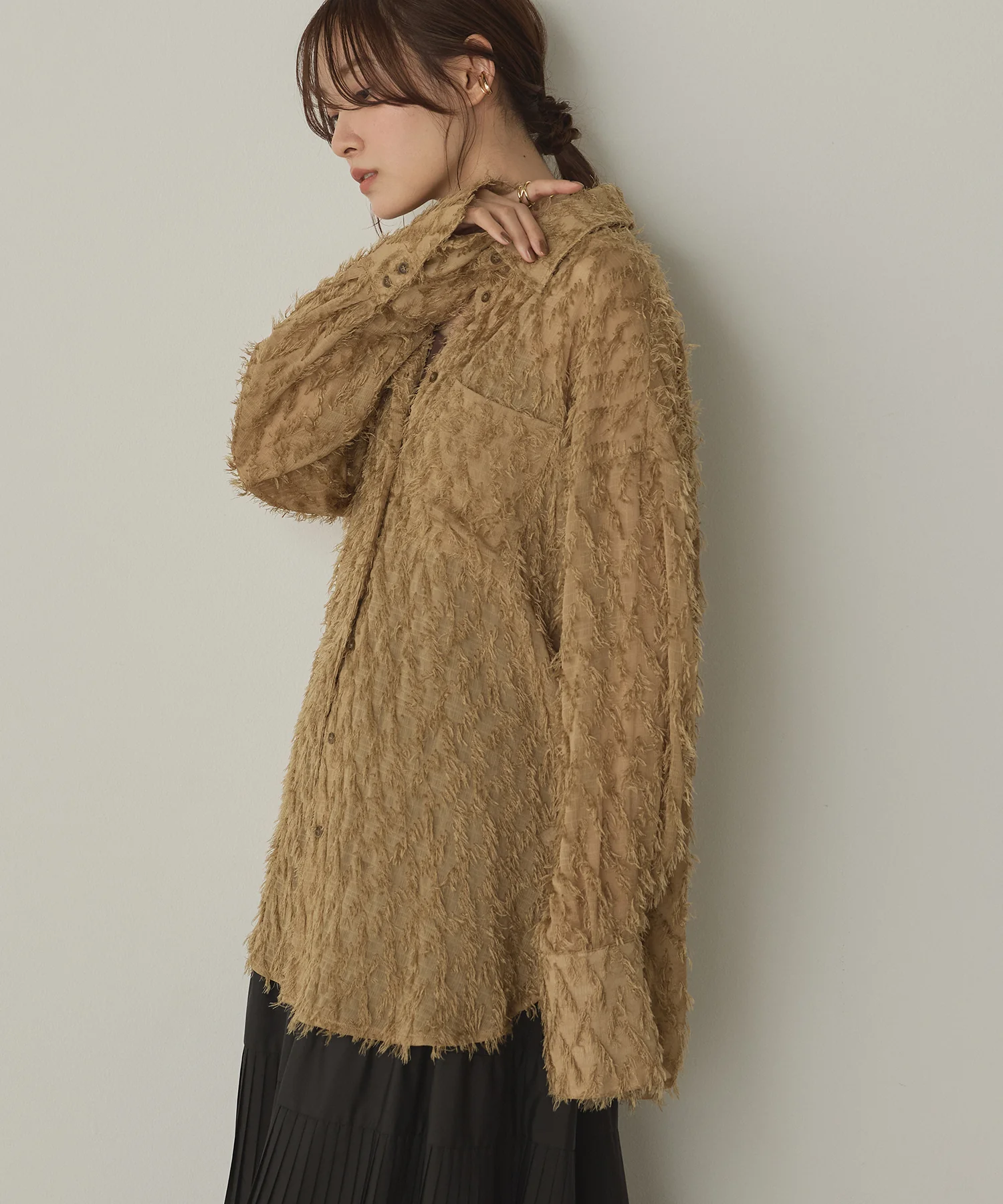 フェザーライク オーバーシアーシャツ