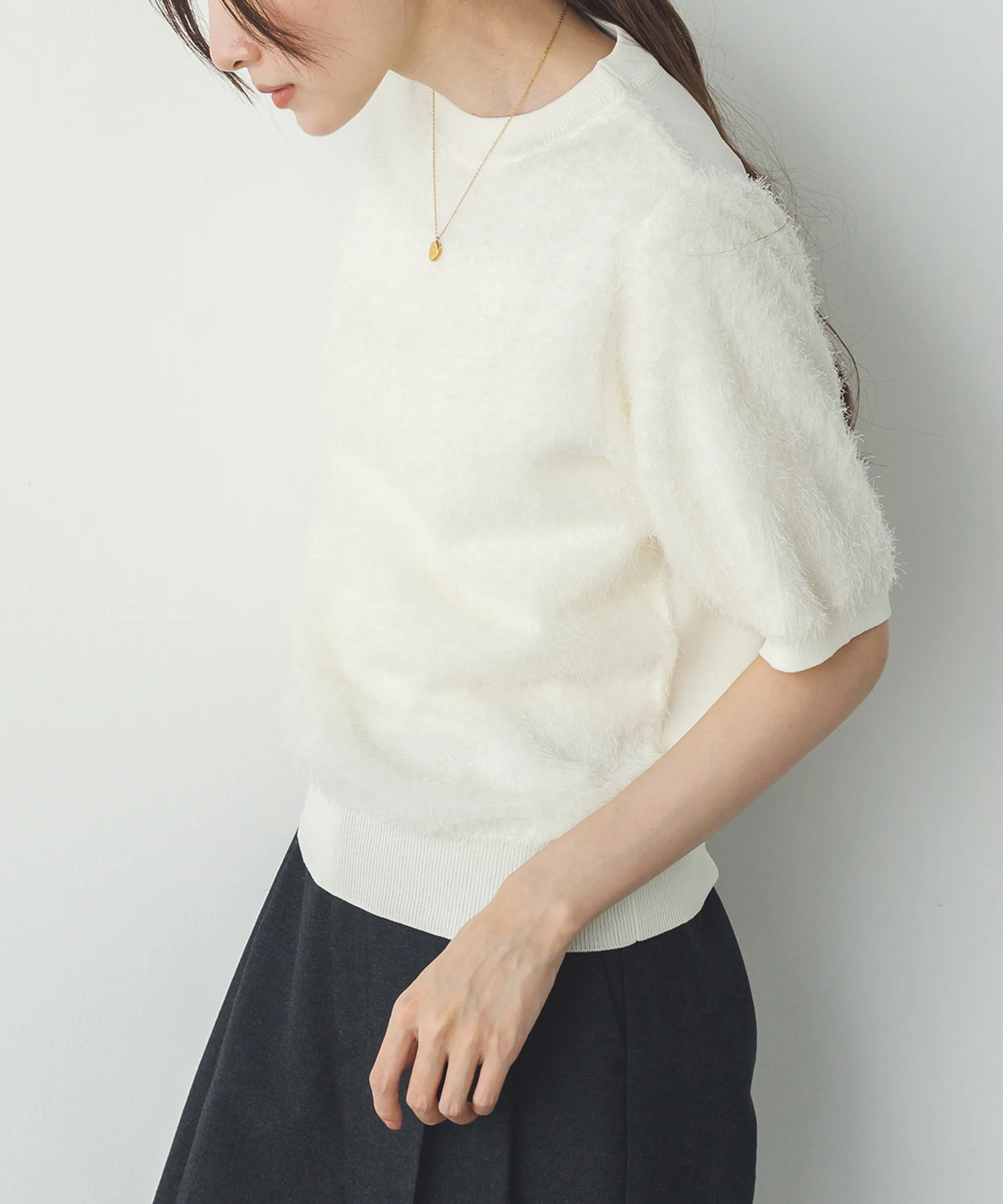 シアージャガード ハーフスリーブニット