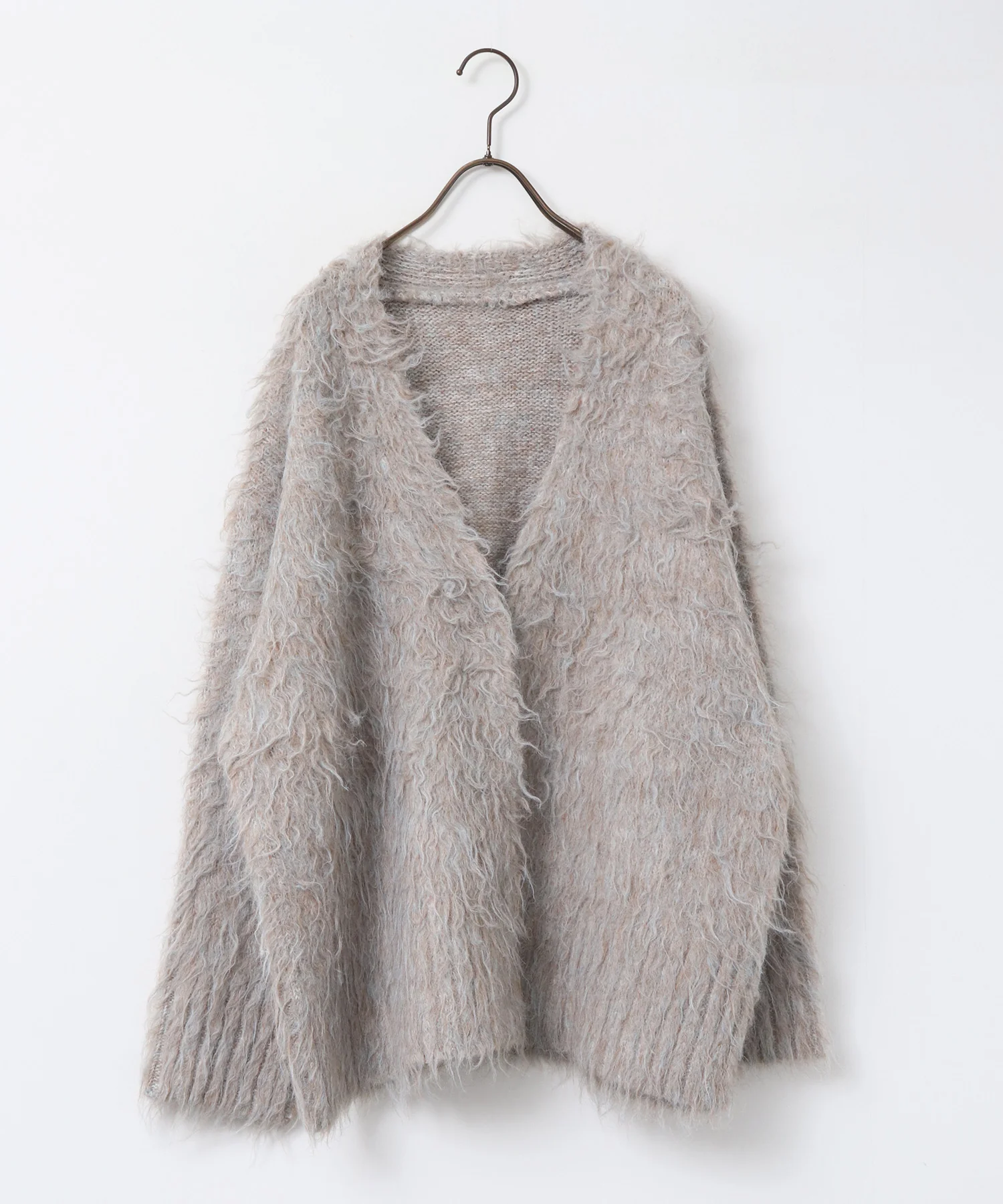 起毛シャギー ニットカーディガン