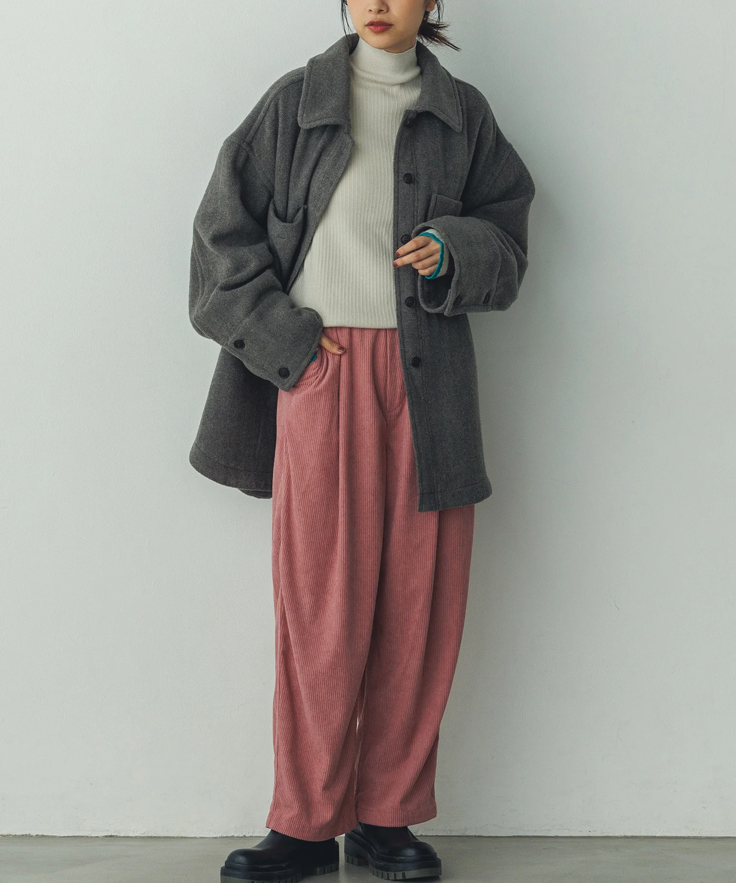 コーデュロイ コクーンパンツ