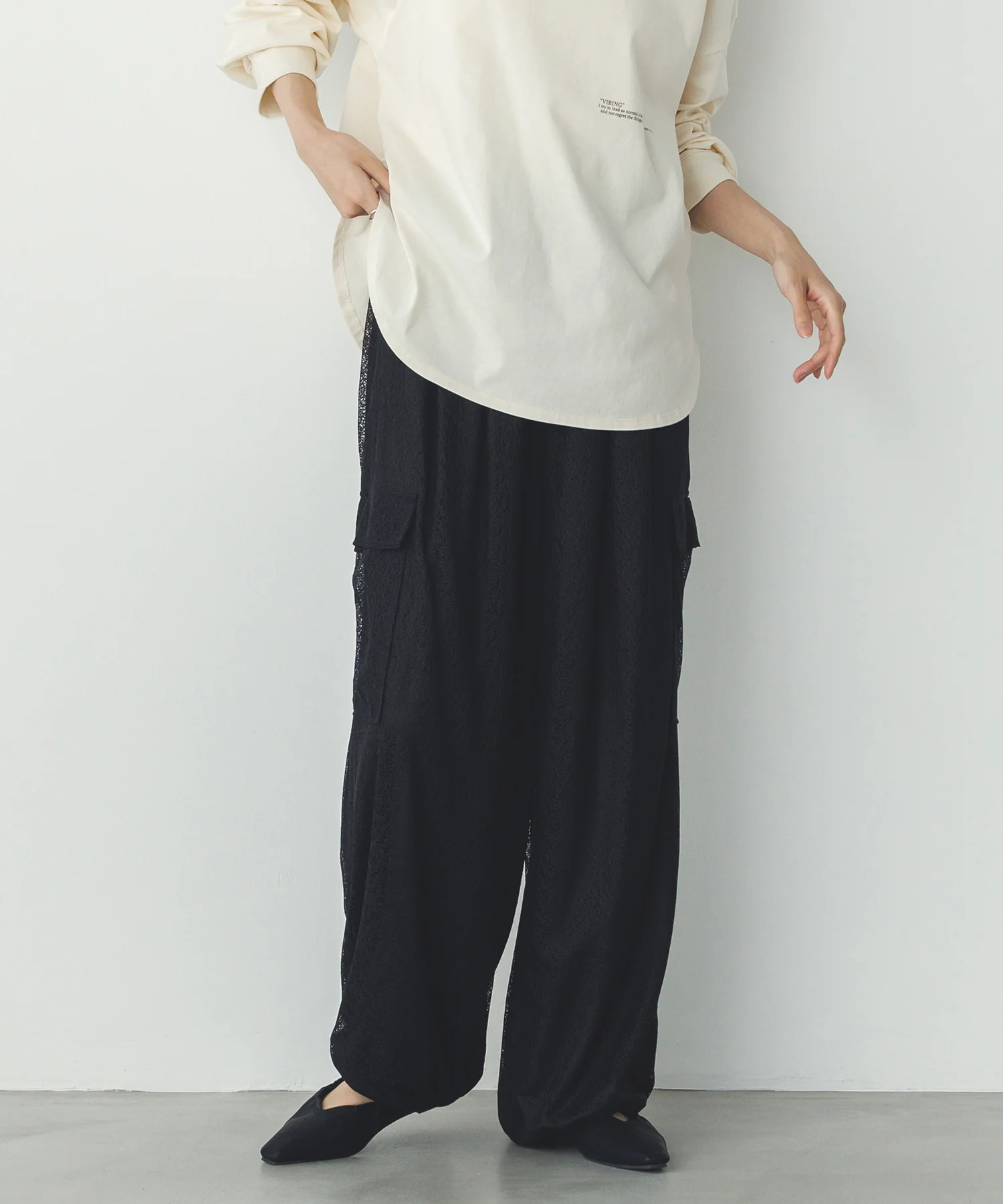 メッシュレース カーゴパンツ