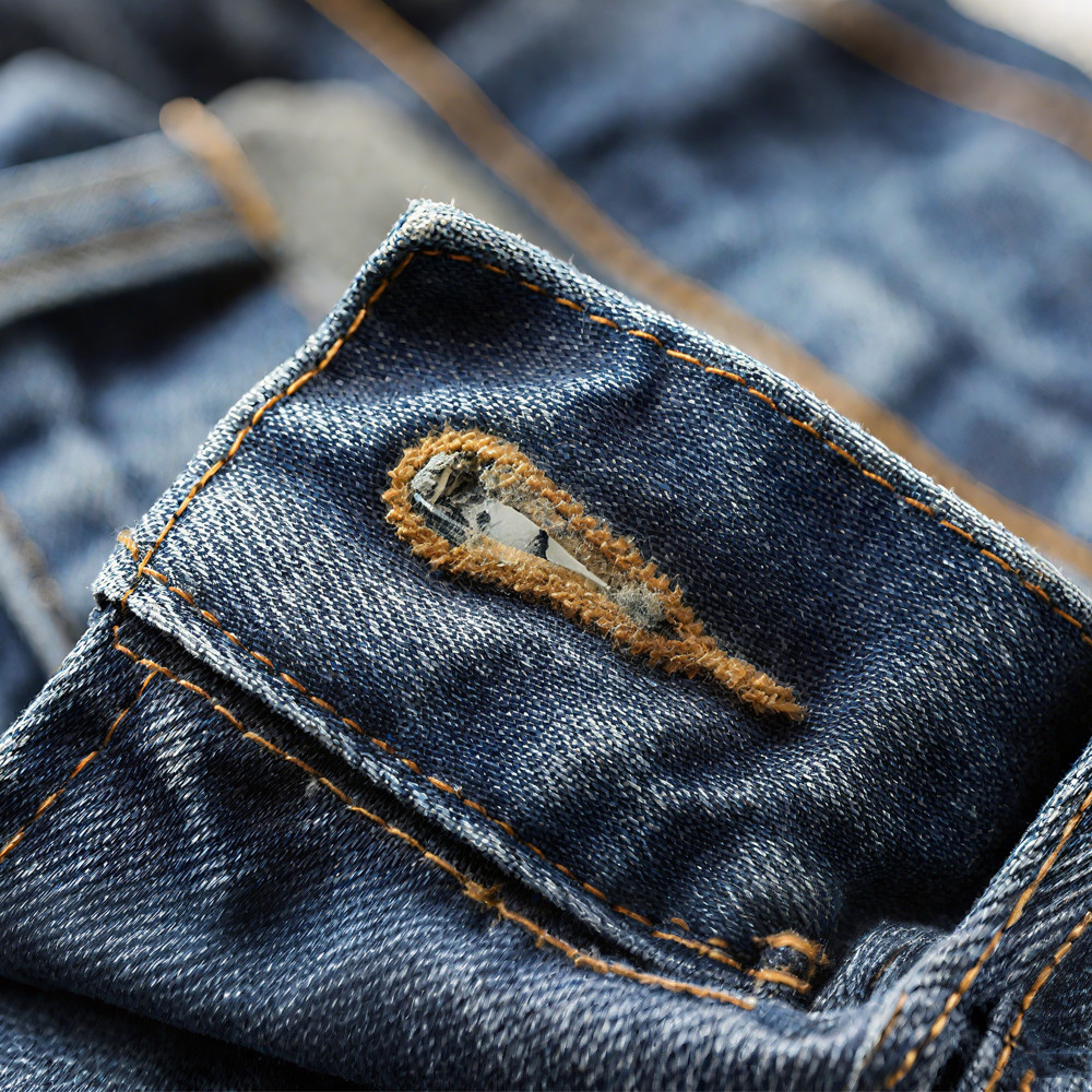 DIYクラフトダメージパッチワーク　ヘビーオンスセルビッジデニムパンツ