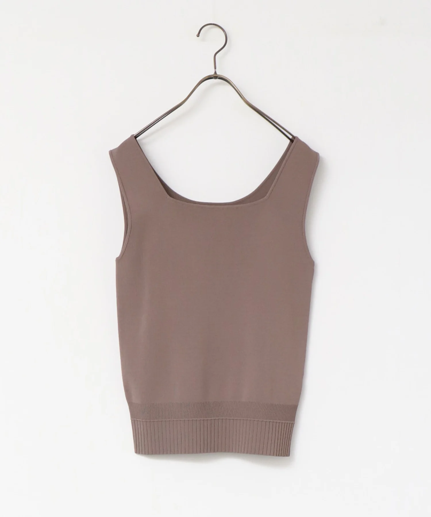 【新色追加】無地 スクエアニットタンクトップ