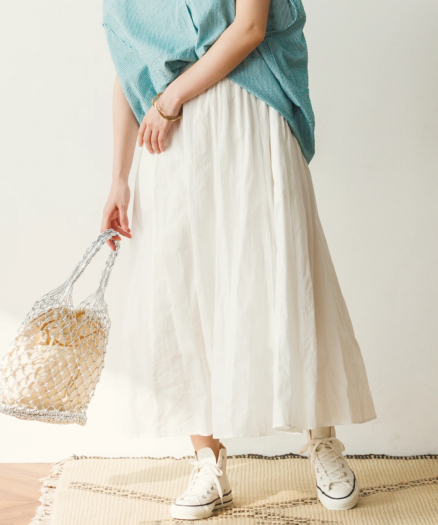 ドビーストライプフレアスカート