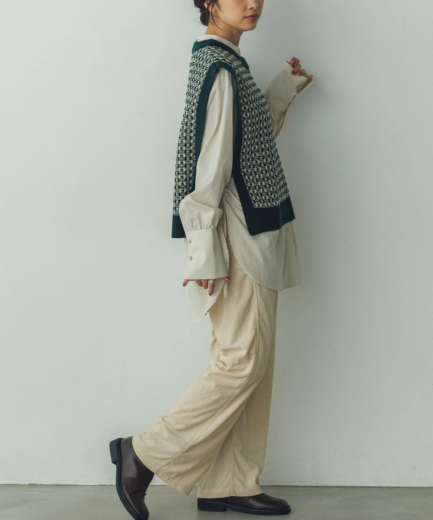 コーデュロイ ワイドストレートパンツ