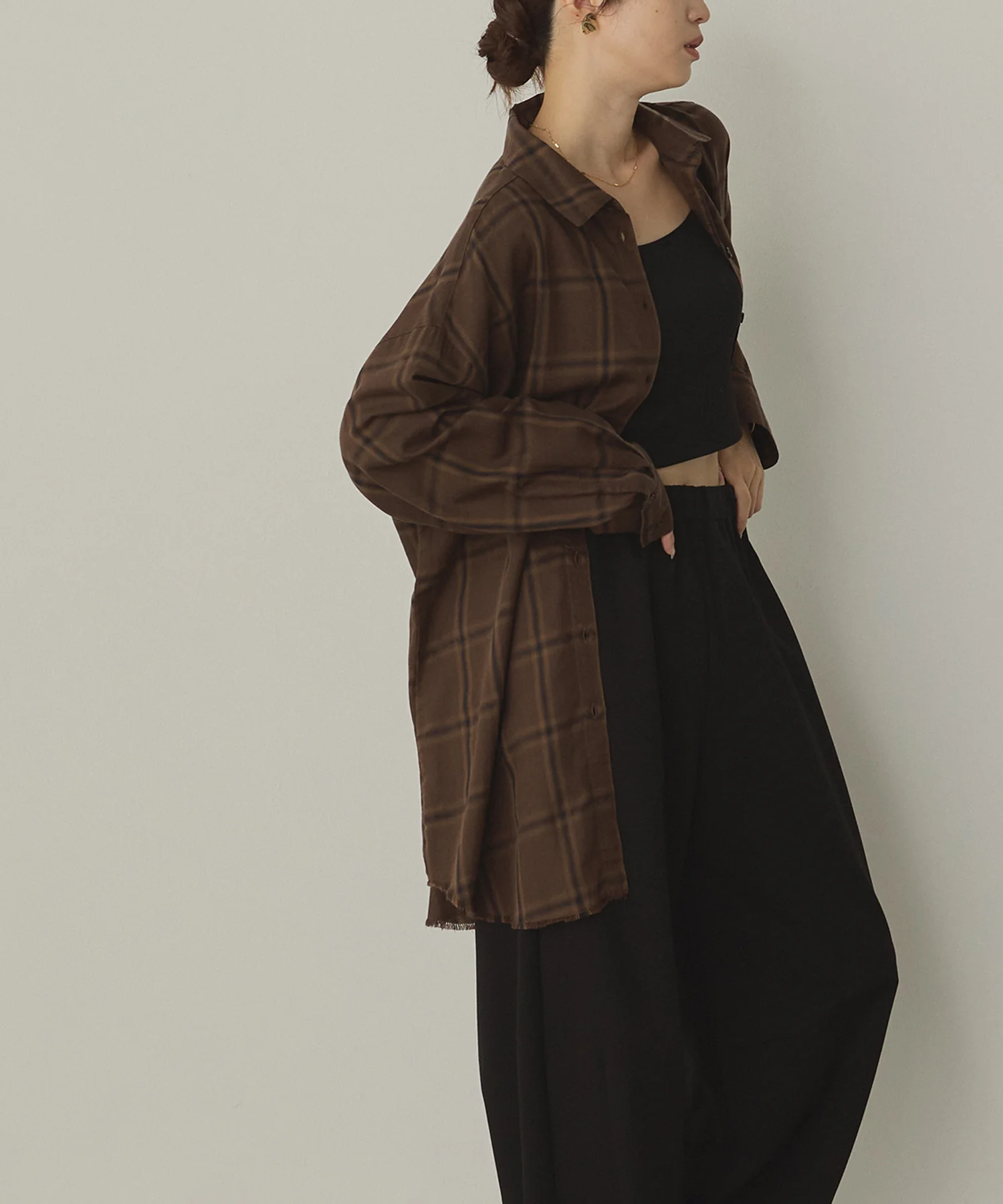 オンブレチェック オーバーシャツ