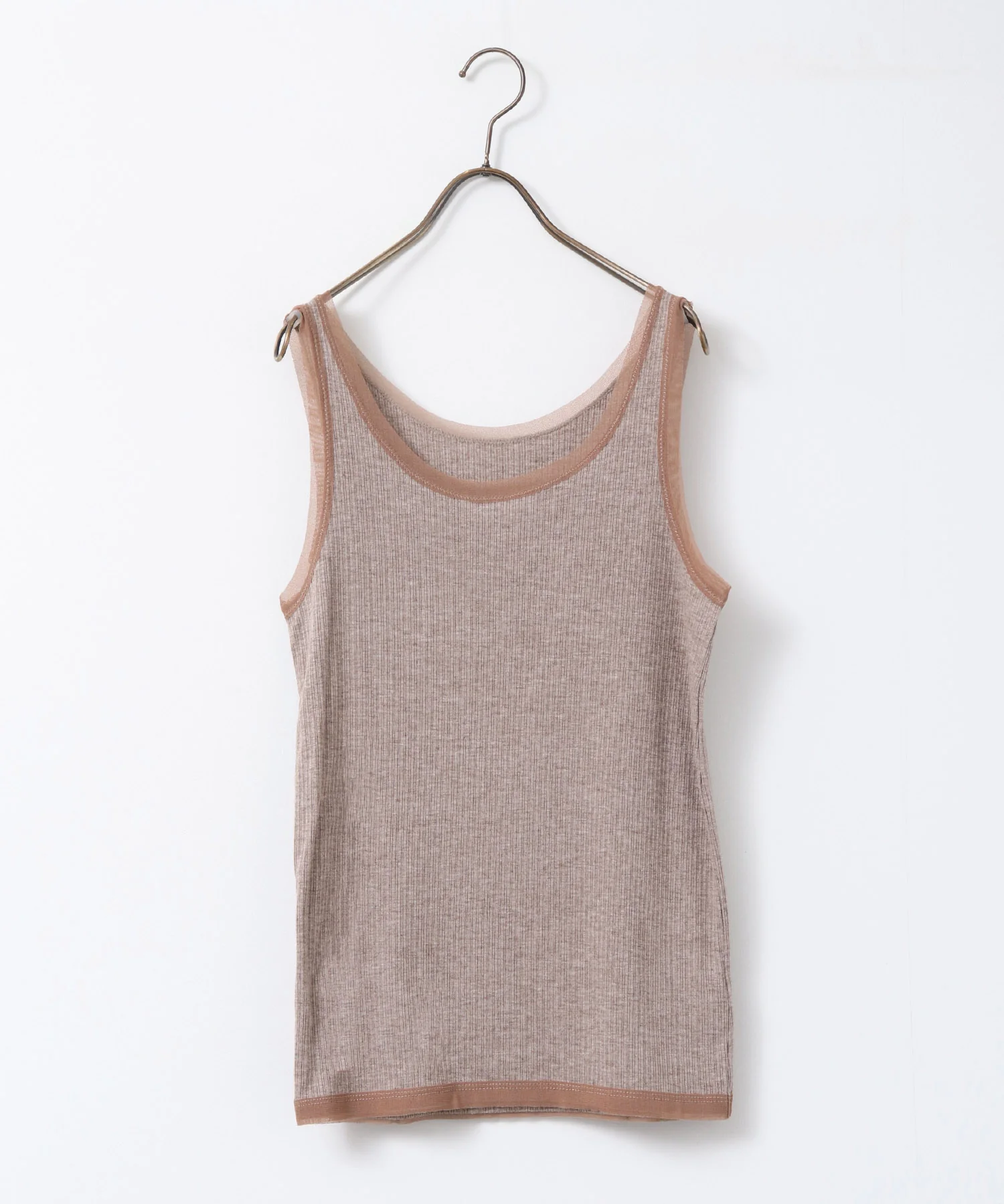 前後2WAY リブチュールタンクトップ