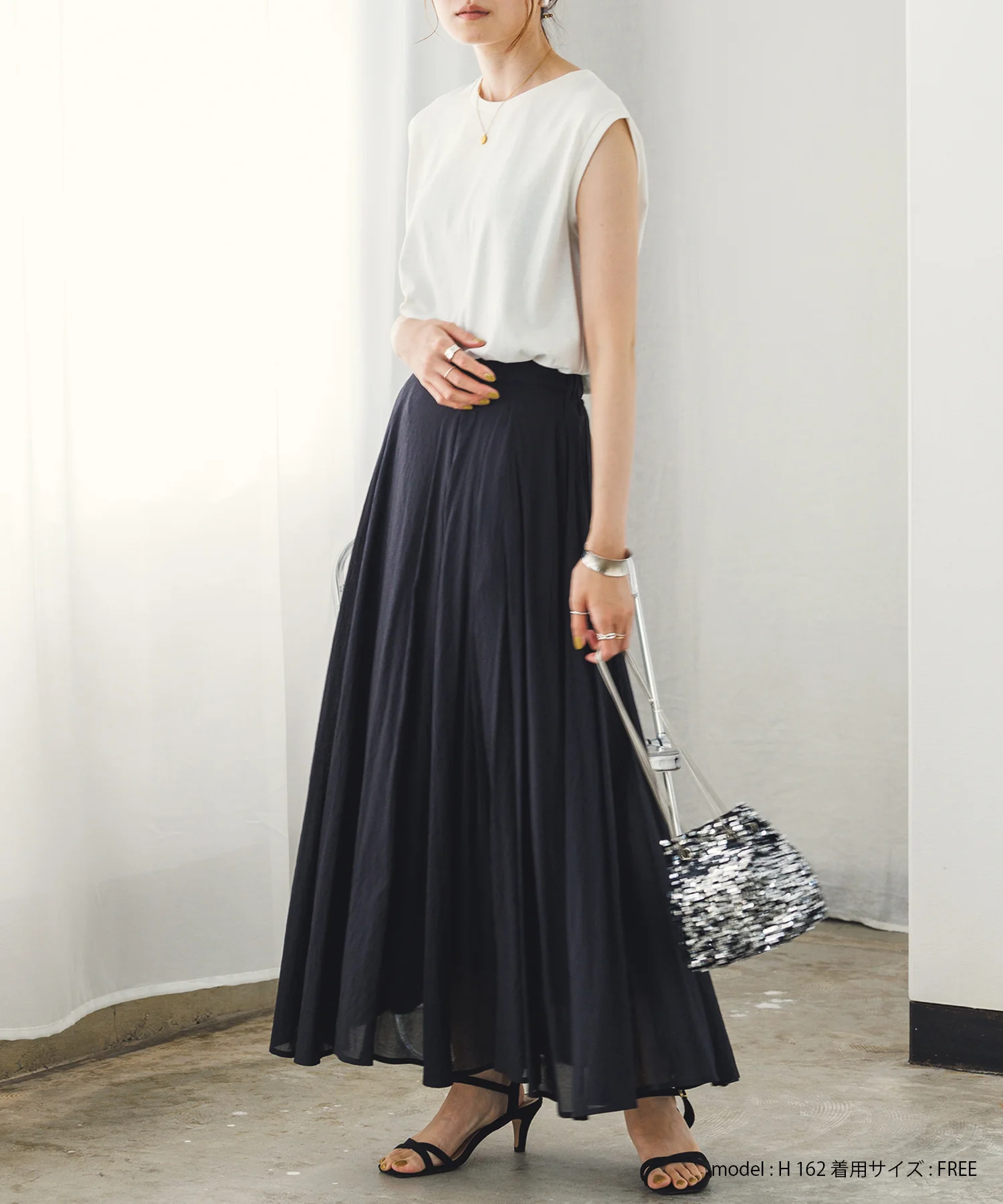 【新色追加】ハイツイストシアー マキシフレアスカート