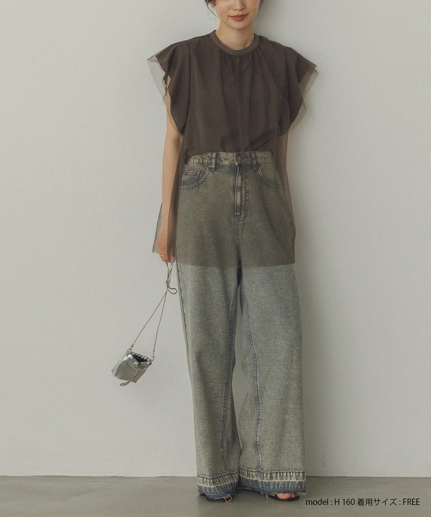 チュール レイヤードブラウス