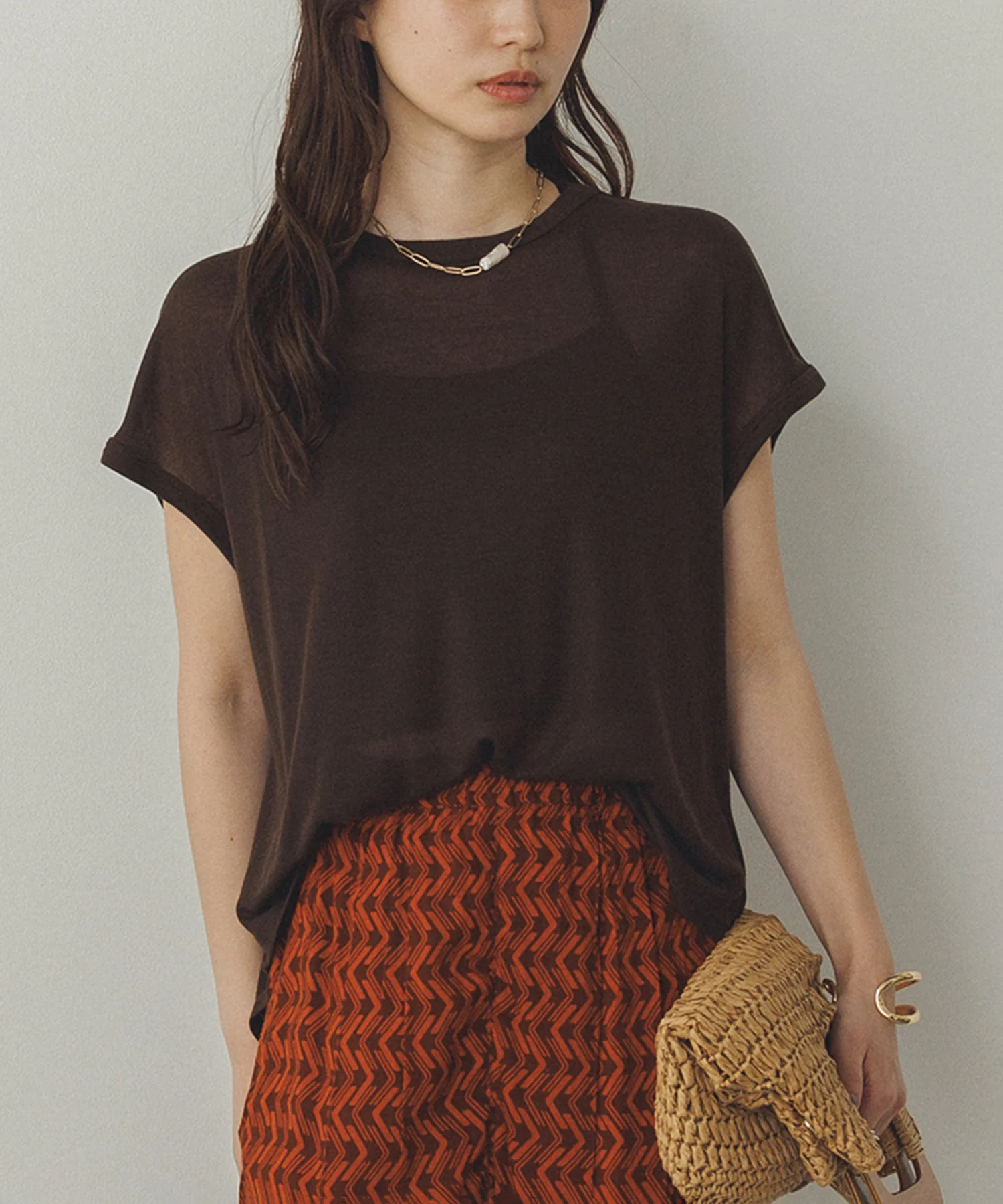 オーバーフレンチ シアーTシャツ