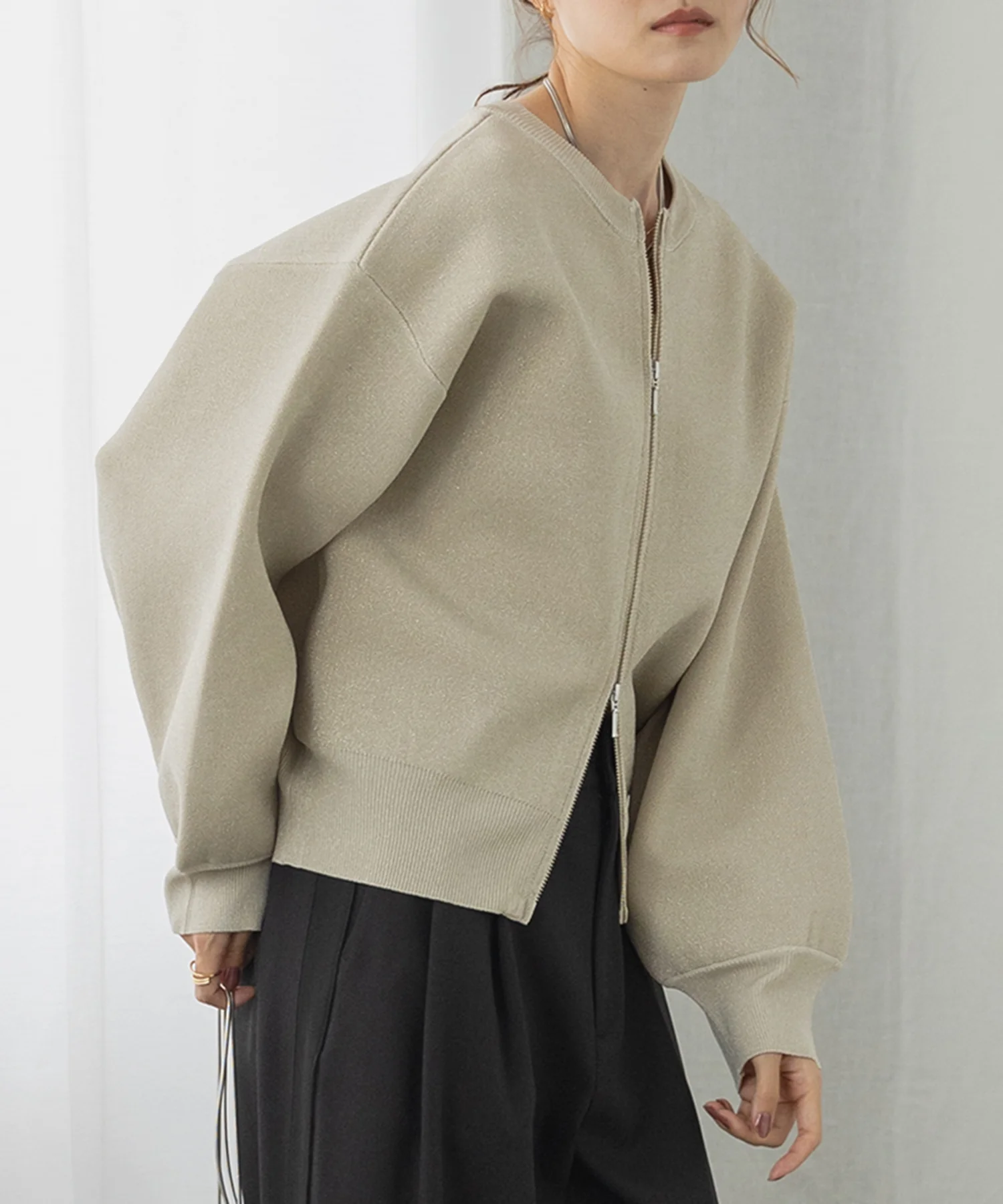 【WEB限定/別注】ジップショートカーディガン