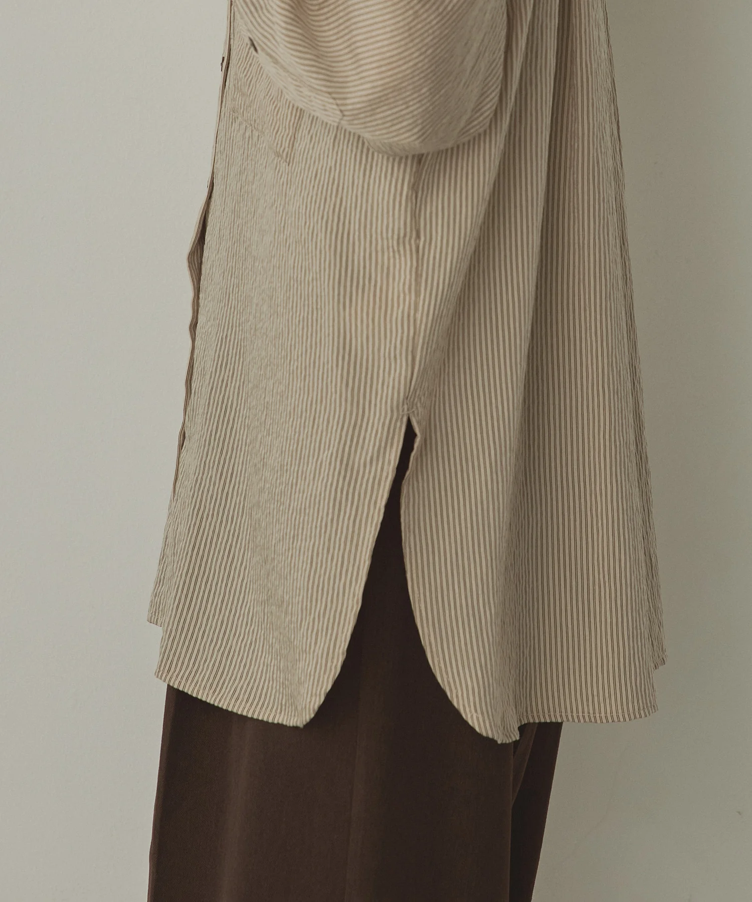 ツヤストライプ オーバーシャツ