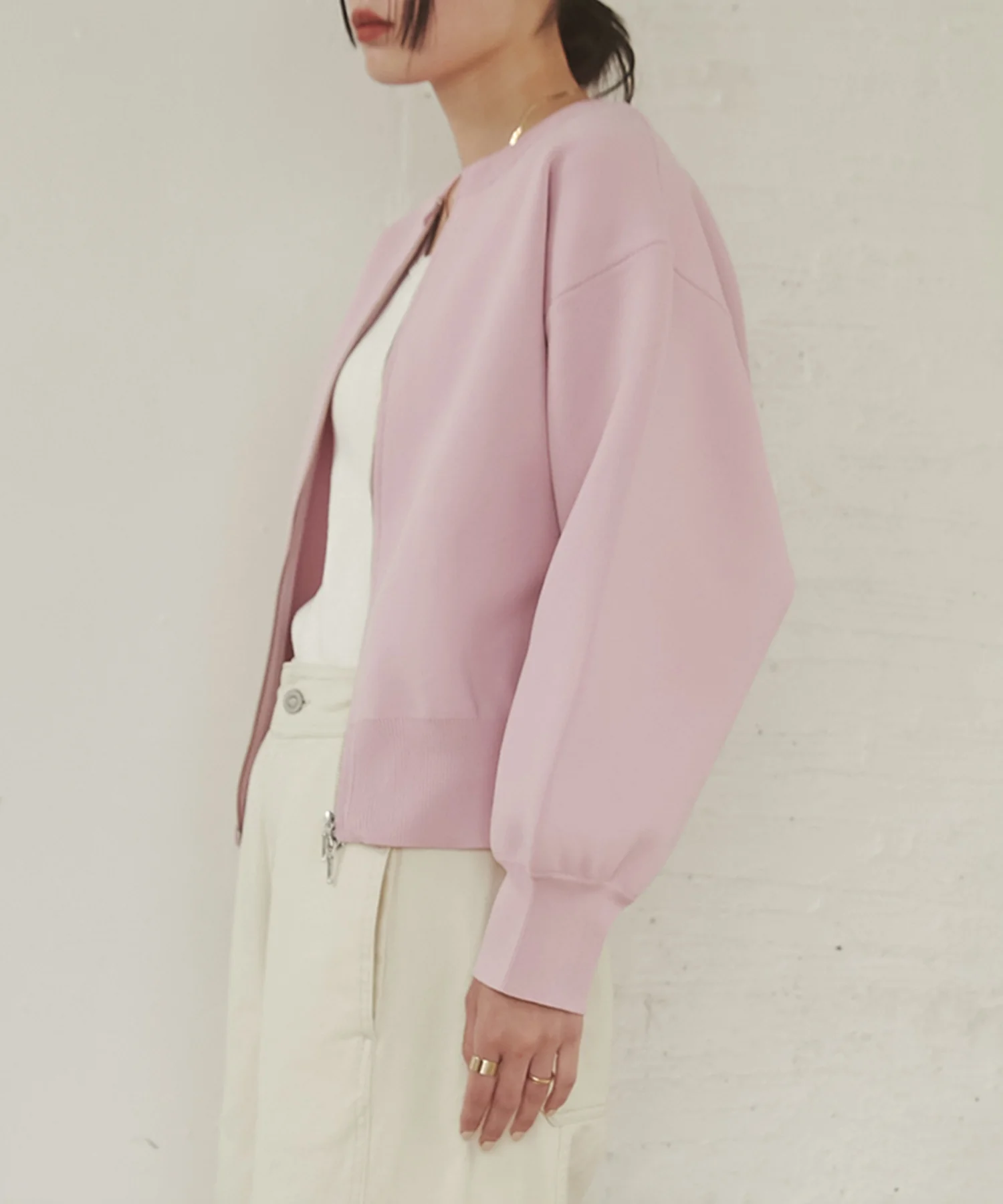 【WEB限定/別注】ジップショートカーディガン