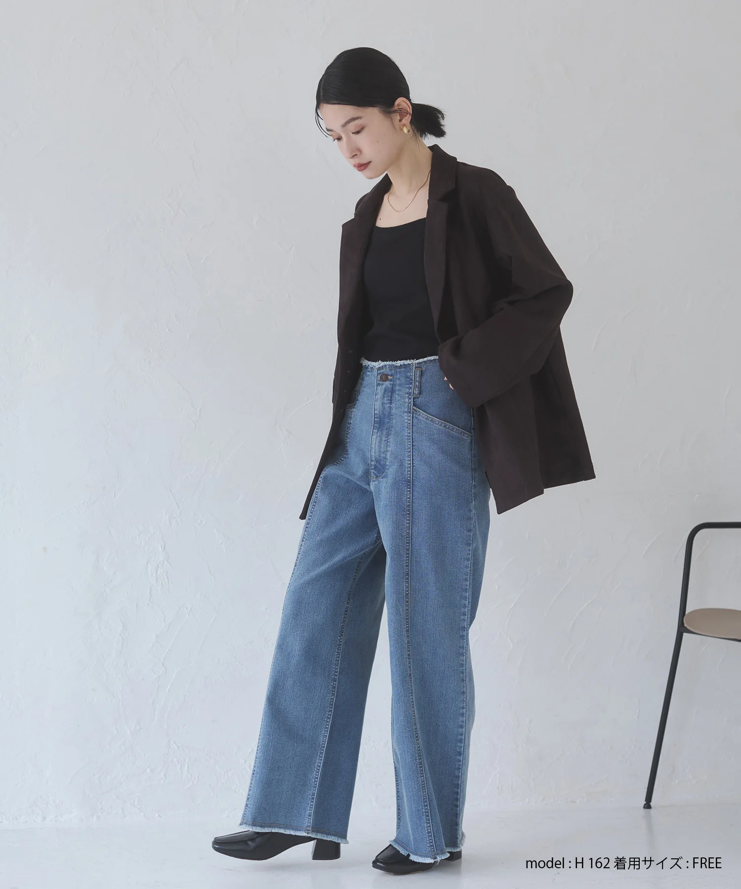 ツイル/デニム ワイドパンツ