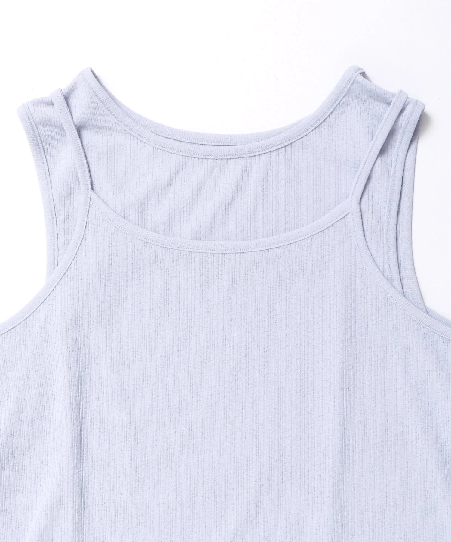 ランダムリブ シアータンクトップ