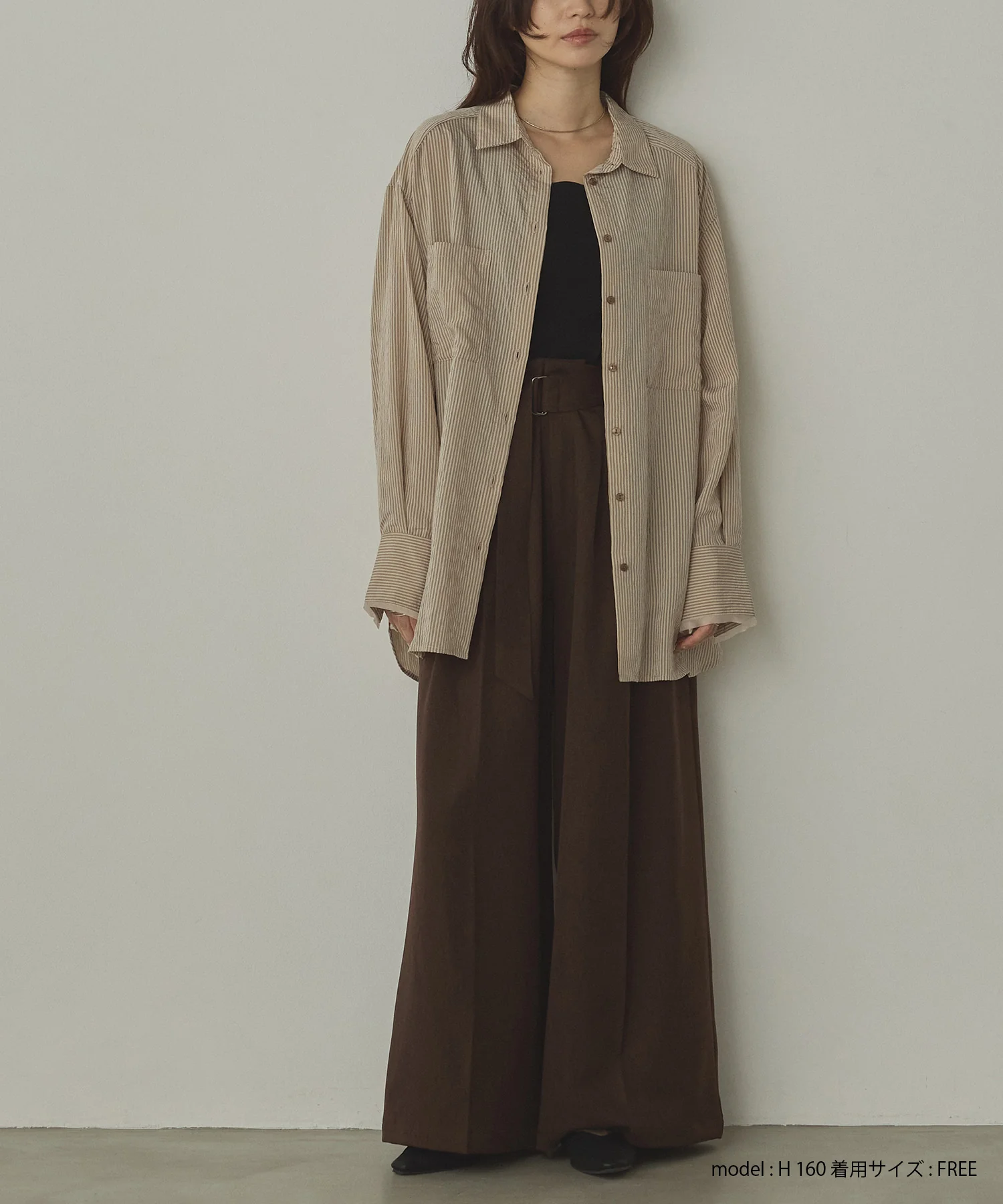 ツヤストライプ オーバーシャツ