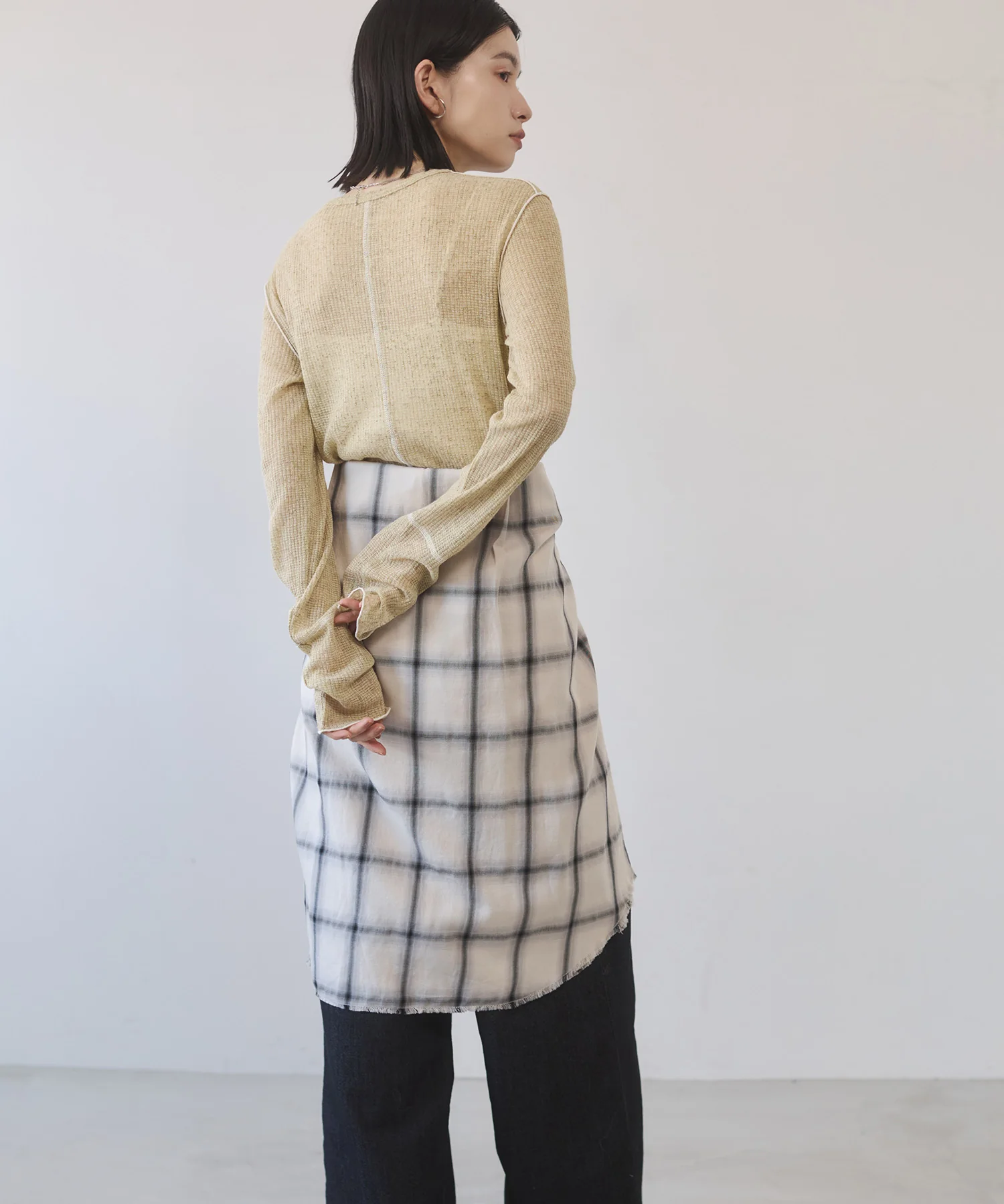 オンブレチェック オーバーシャツ