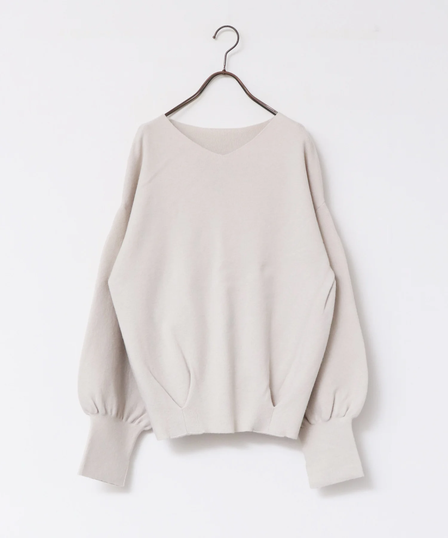 【静電気防止】やわもちヤーン ぽわんスリーブニット