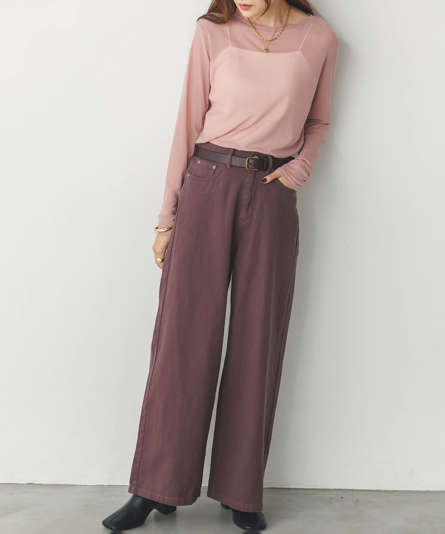 デニム/ツイル バギーパンツ