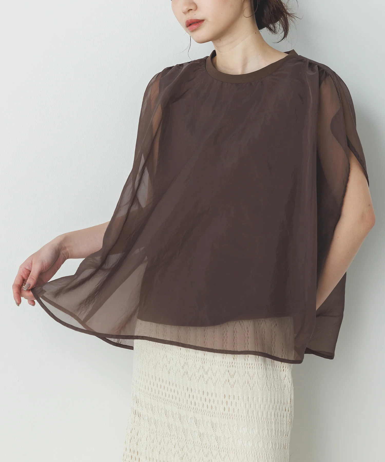 ニュアンス シアーレイヤードトップス