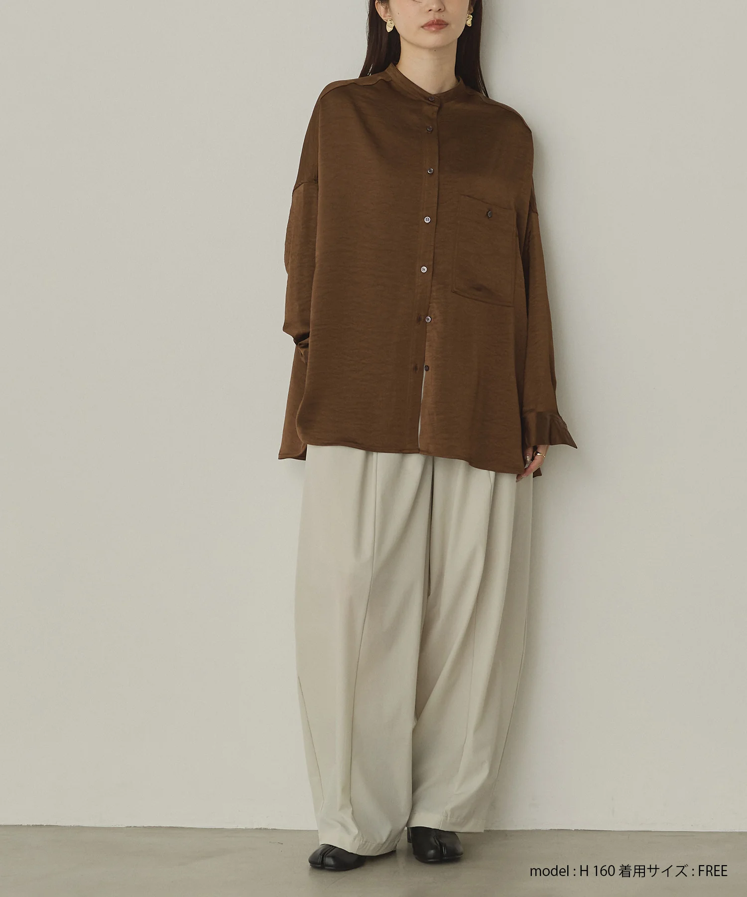 マットサテン オーバーシャツ